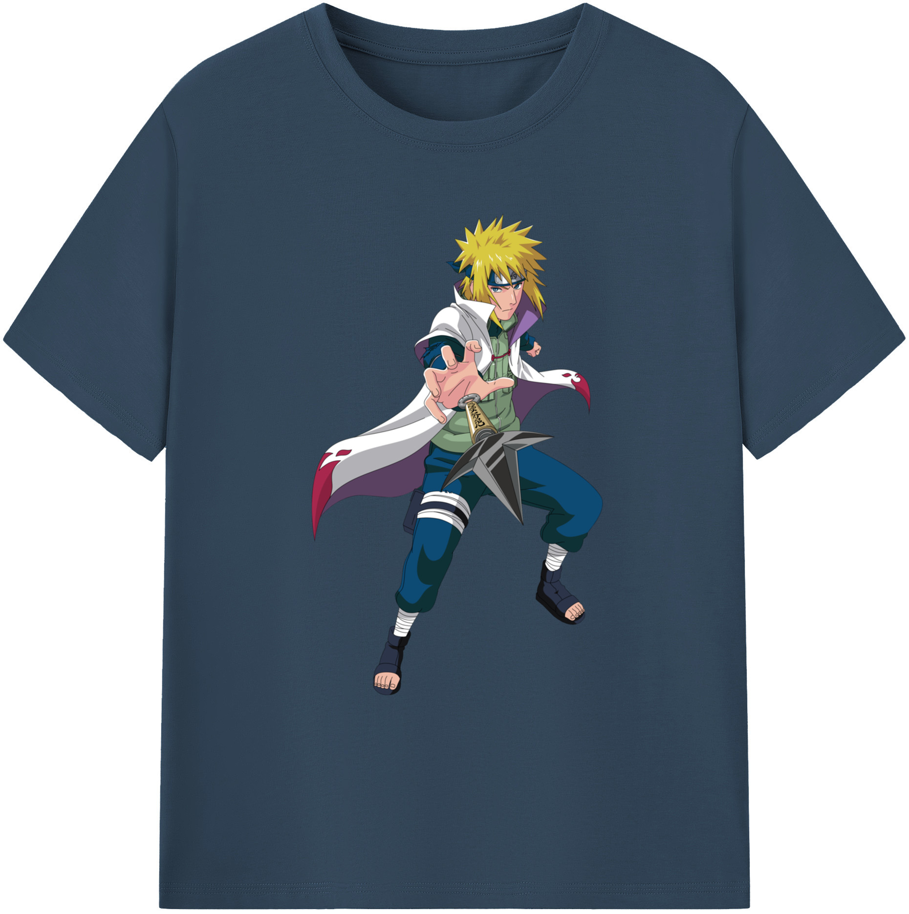 （画像用） NARUTO -ナルト- 波風 ミナト Namikaze Minato 綿100％ メンズ半袖Tシャツ｜肌触りやわらか＆通気性