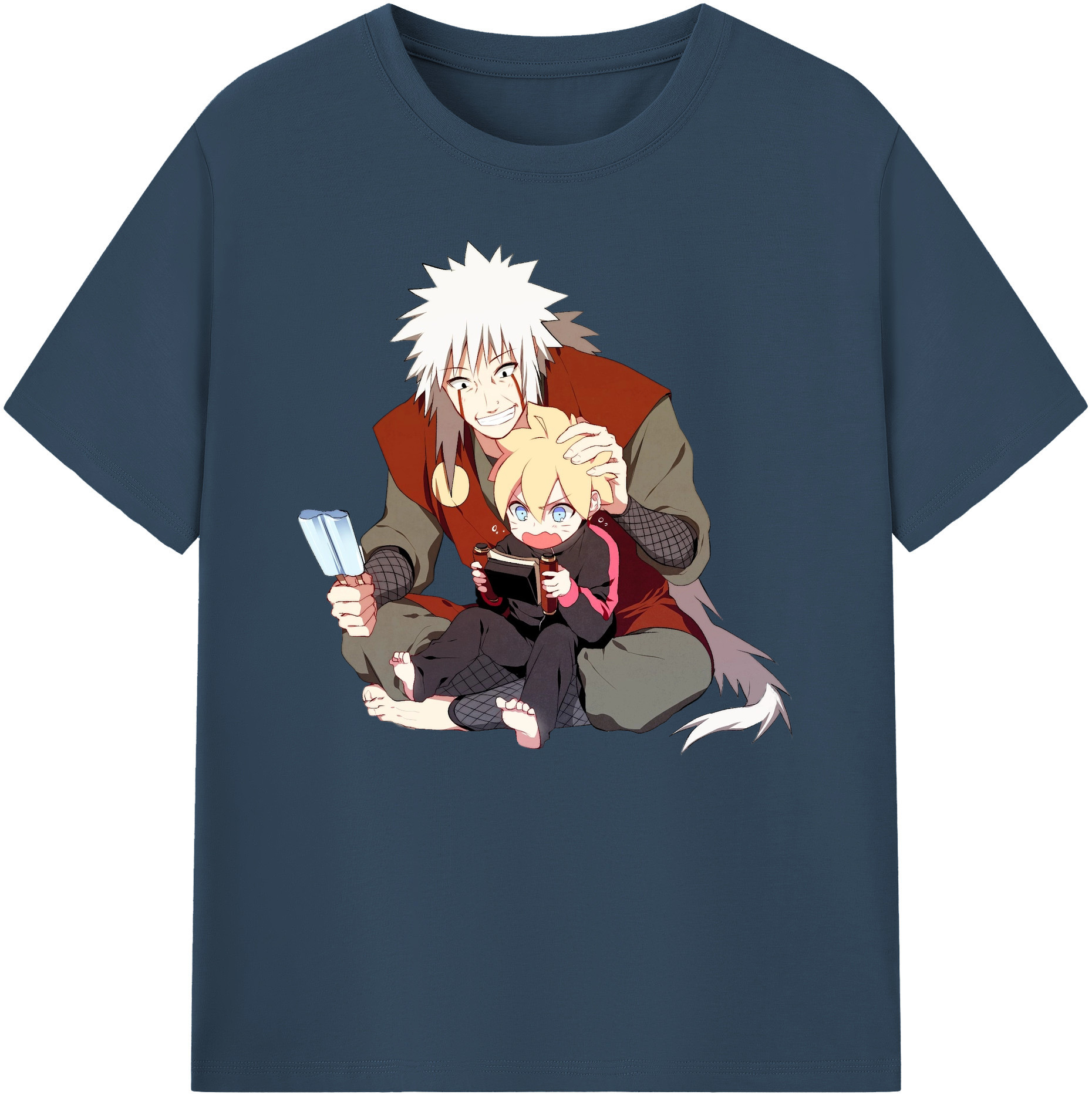 （画像用） NARUTO -ナルト- 自来也（じらいや） Jiraiya 綿100％ メンズ半袖Tシャツ｜肌触りやわらか＆通気性