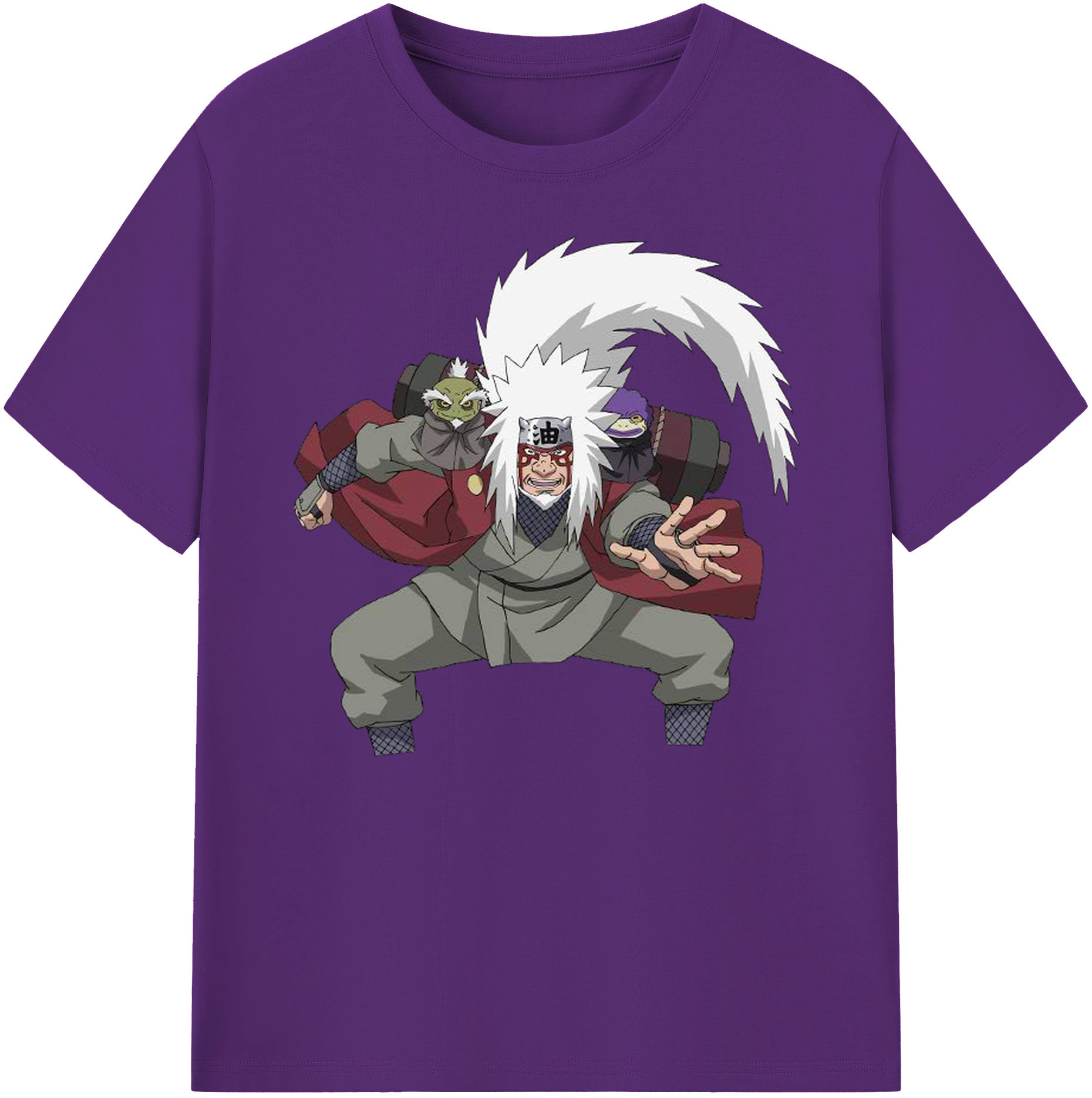 （画像用） NARUTO -ナルト- 自来也（じらいや） Jiraiya 綿100％ メンズ半袖Tシャツ｜肌触りやわらか＆通気性