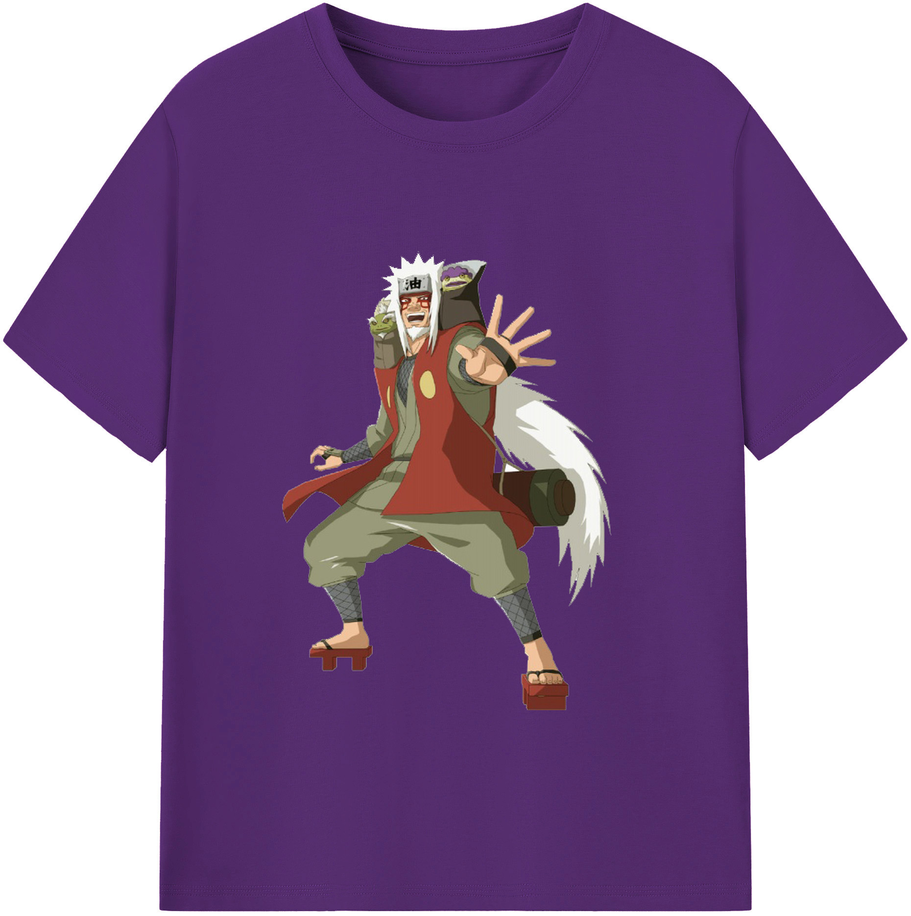 （画像用） NARUTO -ナルト- 自来也（じらいや） Jiraiya 綿100％ メンズ半袖Tシャツ｜肌触りやわらか＆通気性