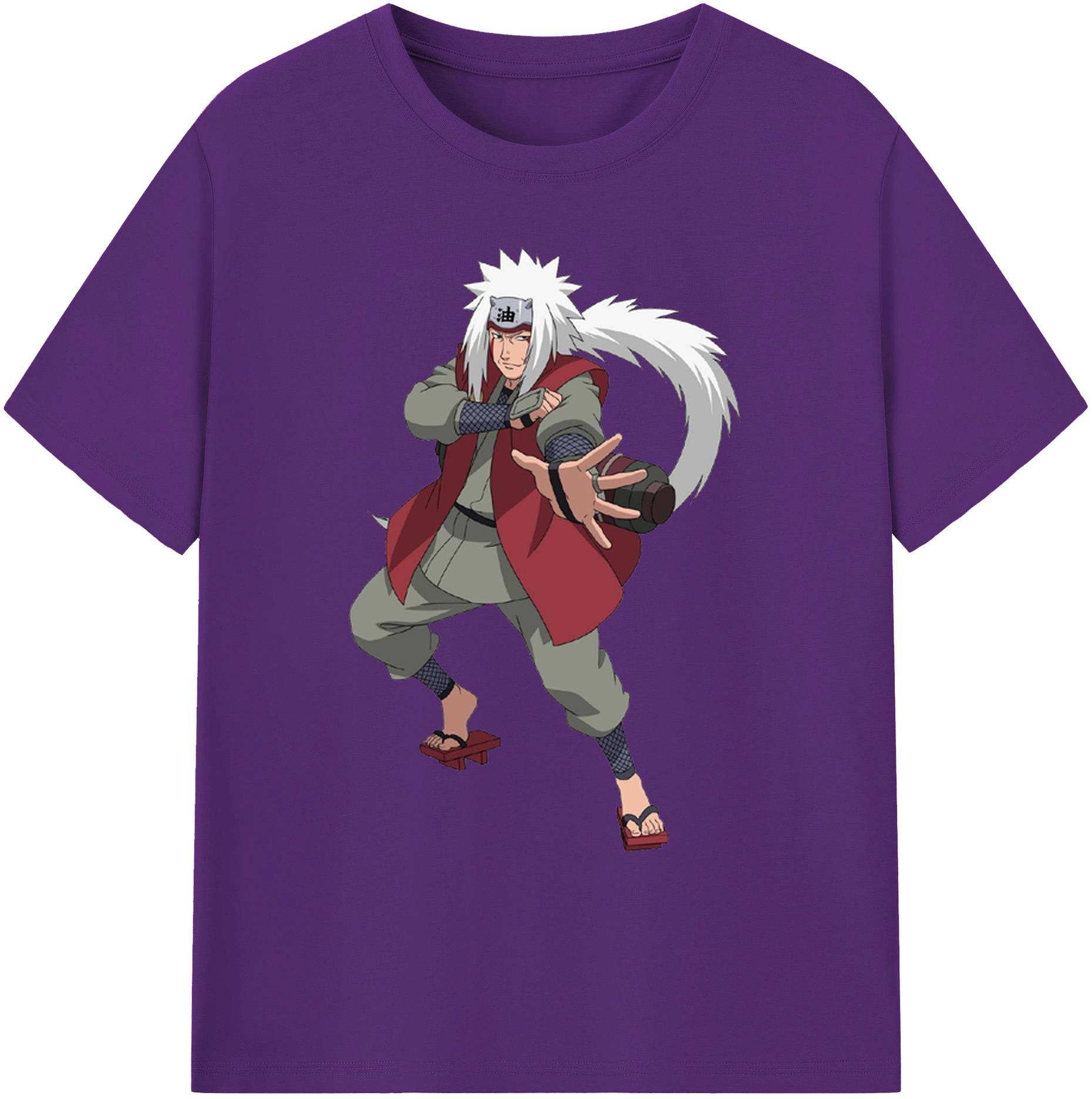 （画像用） NARUTO -ナルト- 自来也（じらいや） Jiraiya 綿100％ メンズ半袖Tシャツ｜肌触りやわらか＆通気性