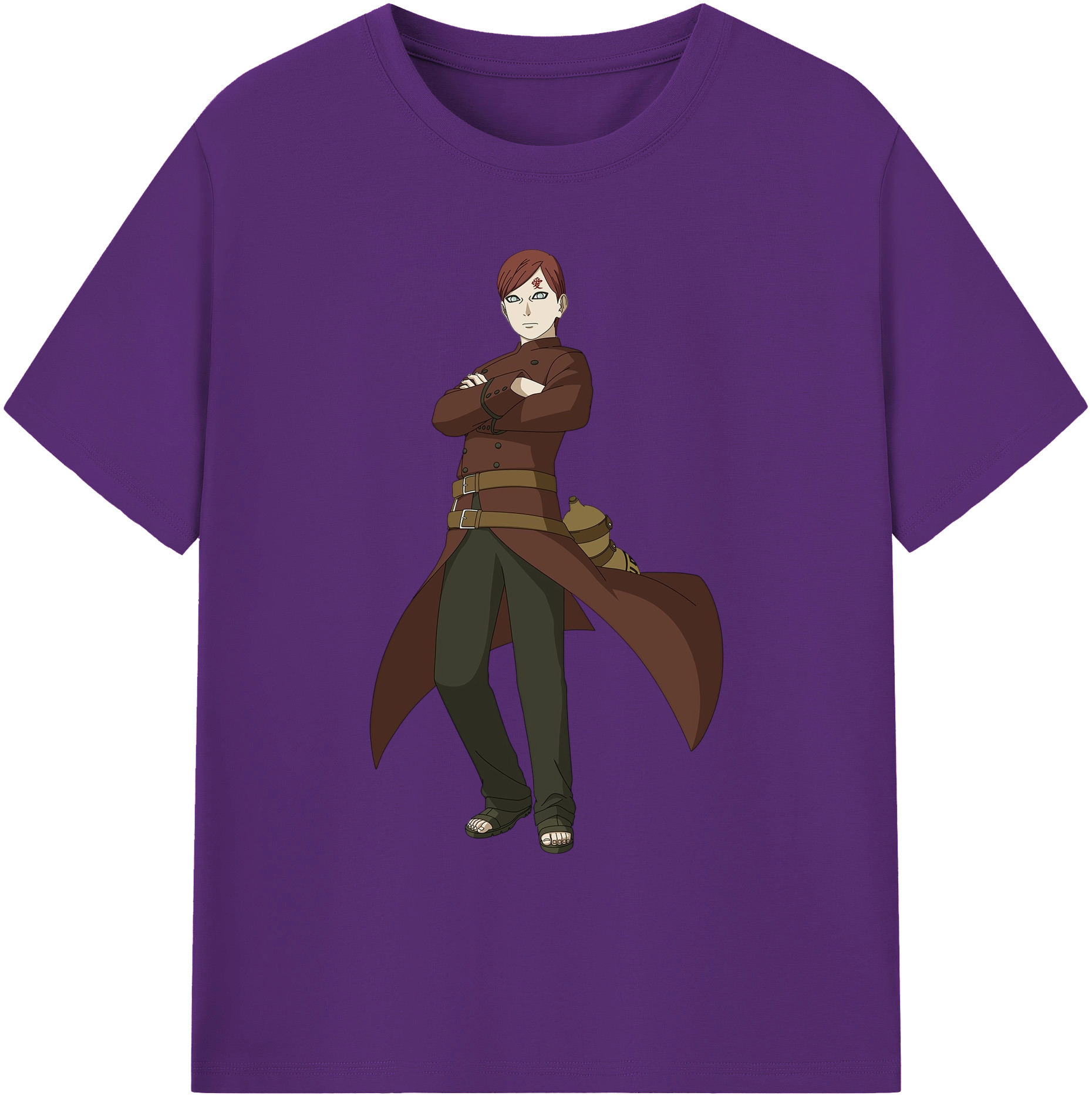 （画像用） NARUTO -ナルト- ガアラ Gaara 綿100％ メンズ半袖Tシャツ｜肌触りやわらか＆通気性