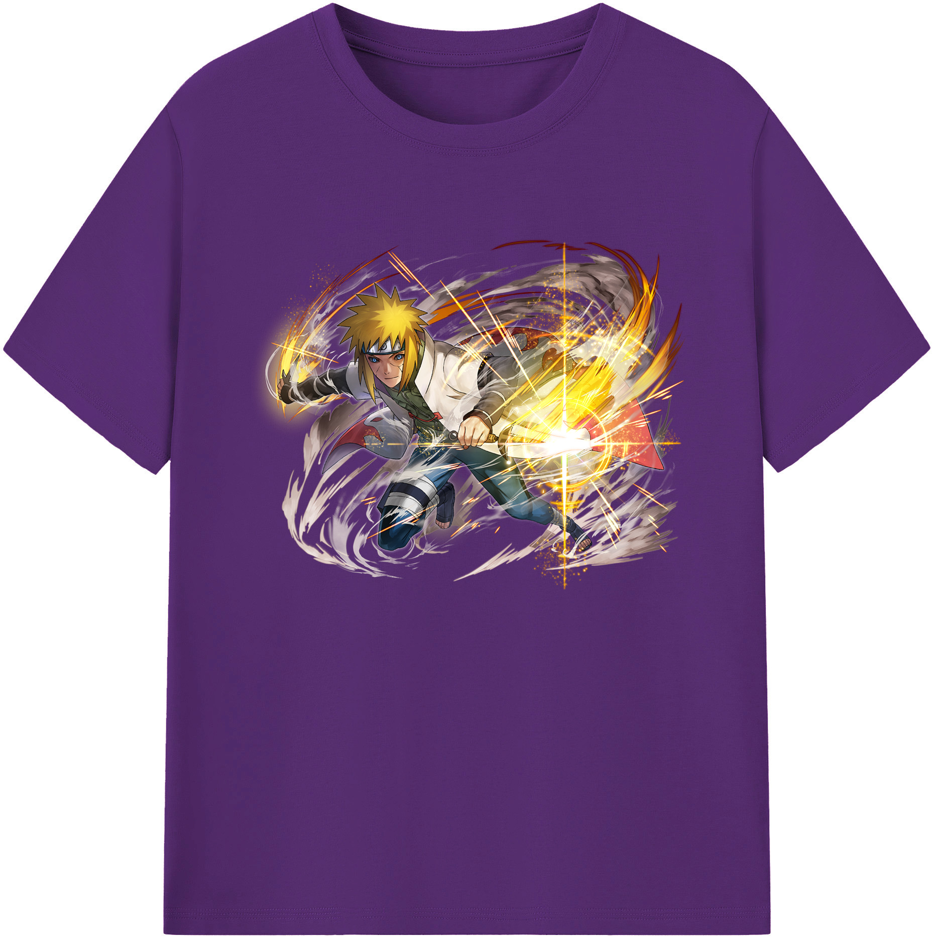 （画像用） NARUTO -ナルト- 波風 ミナト Namikaze Minato 綿100％ メンズ半袖Tシャツ｜肌触りやわらか＆通気性