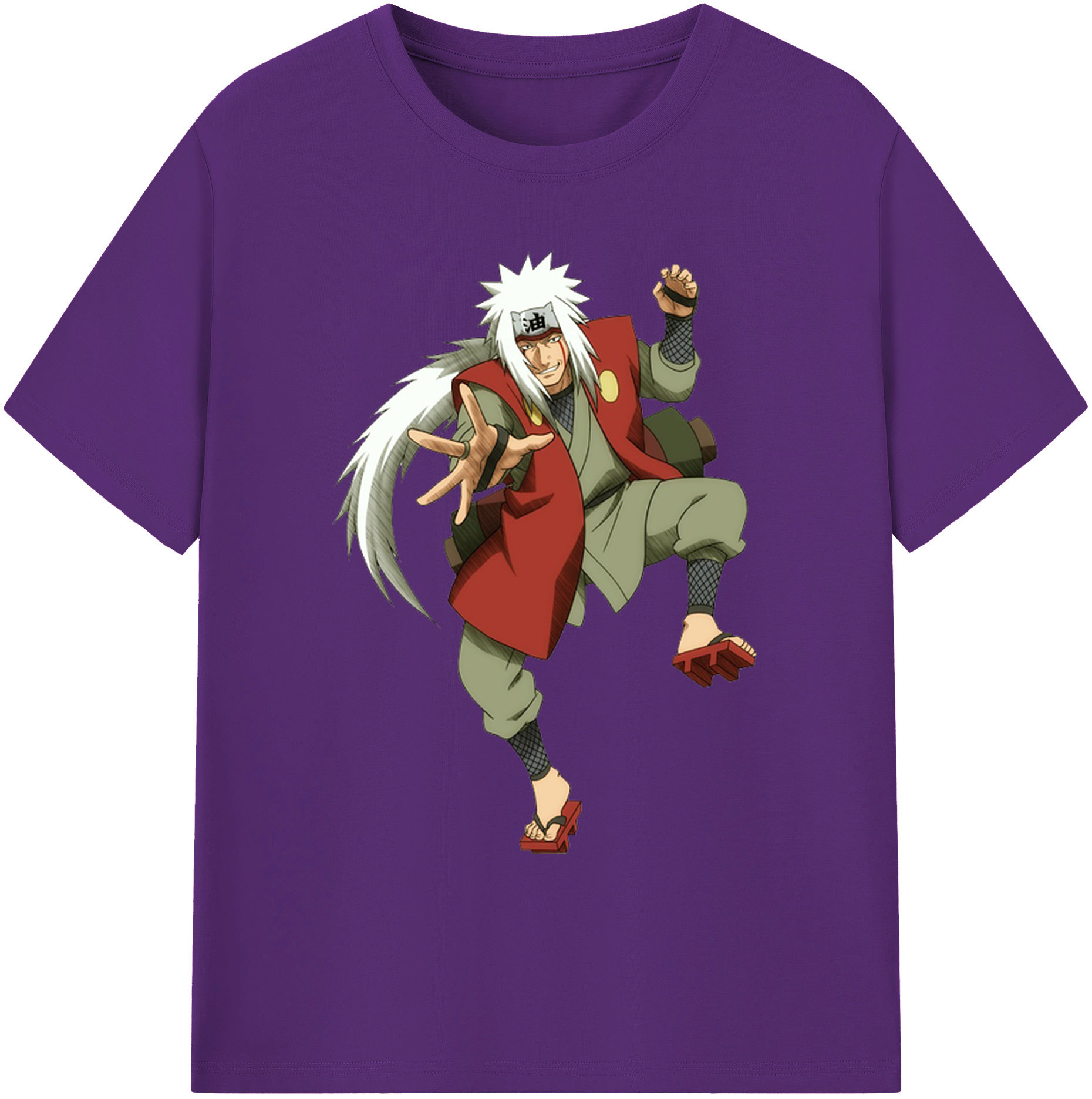 （画像用） NARUTO -ナルト- 自来也（じらいや） Jiraiya 綿100％ メンズ半袖Tシャツ｜肌触りやわらか＆通気性