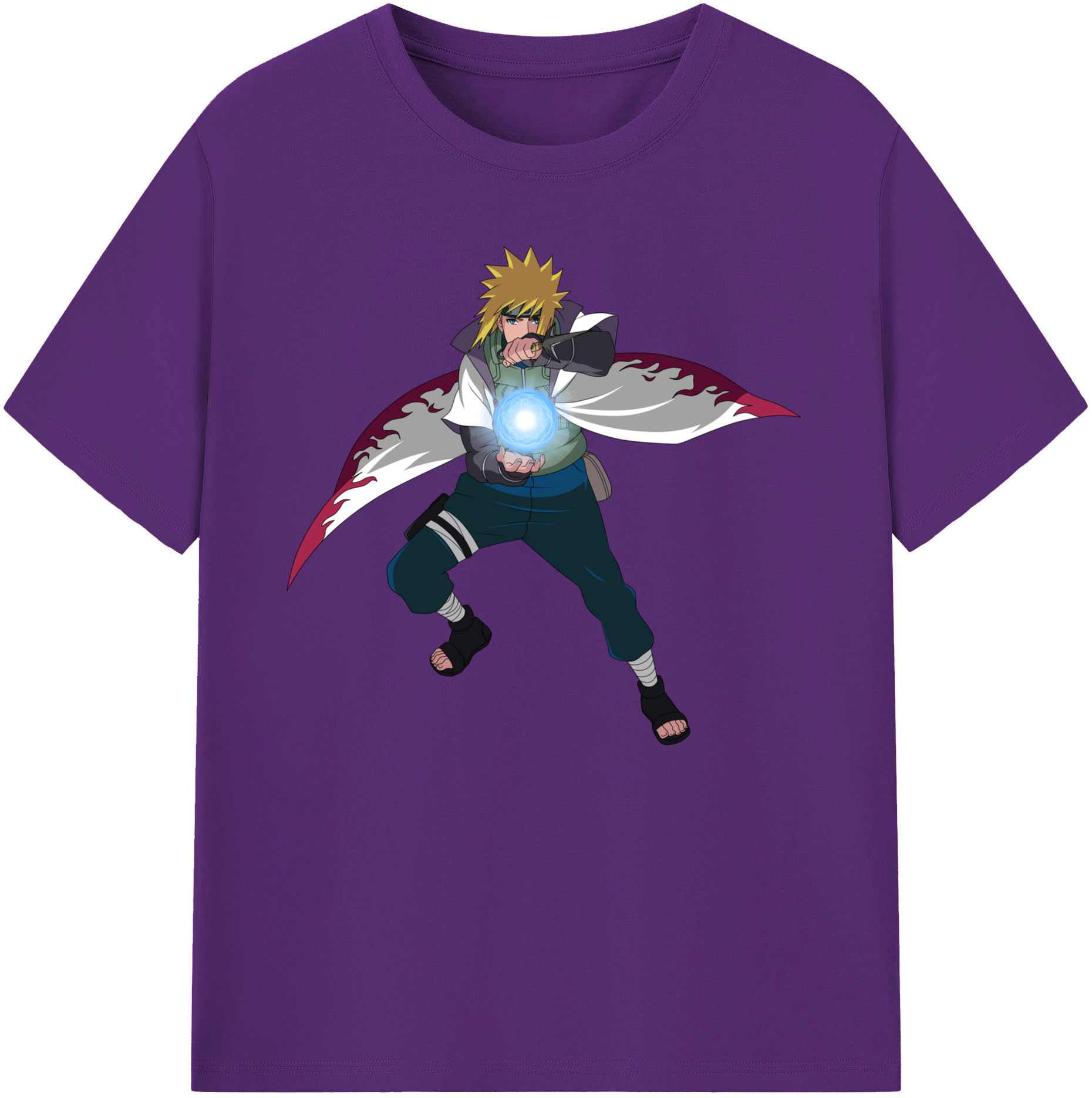 （画像用） NARUTO -ナルト- 波風 ミナト Namikaze Minato 綿100％ メンズ半袖Tシャツ｜肌触りやわらか＆通気性