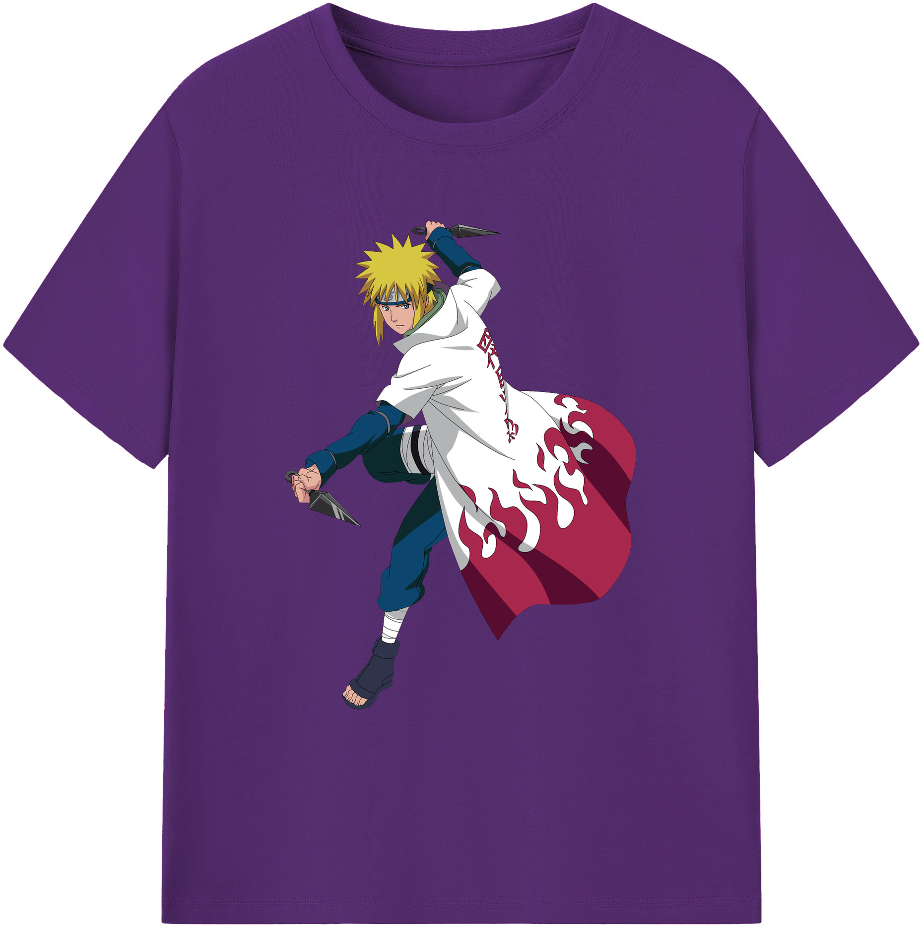 （画像用） NARUTO -ナルト- 波風 ミナト Namikaze Minato 綿100％ メンズ半袖Tシャツ｜肌触りやわらか＆通気性