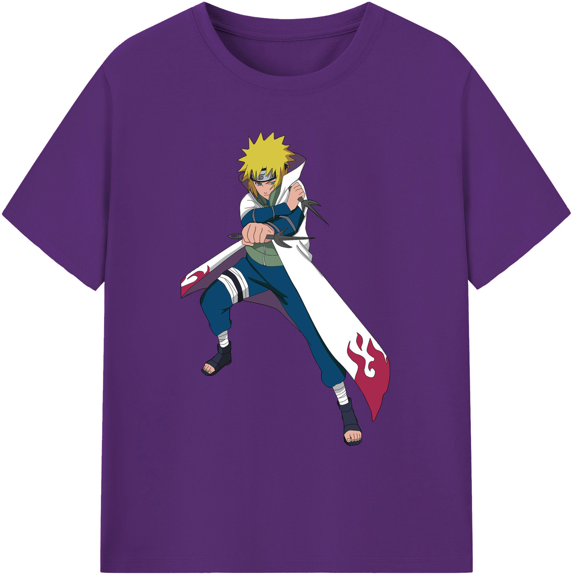 （画像用） NARUTO -ナルト- 波風 ミナト Namikaze Minato 綿100％ メンズ半袖Tシャツ｜肌触りやわらか＆通気性