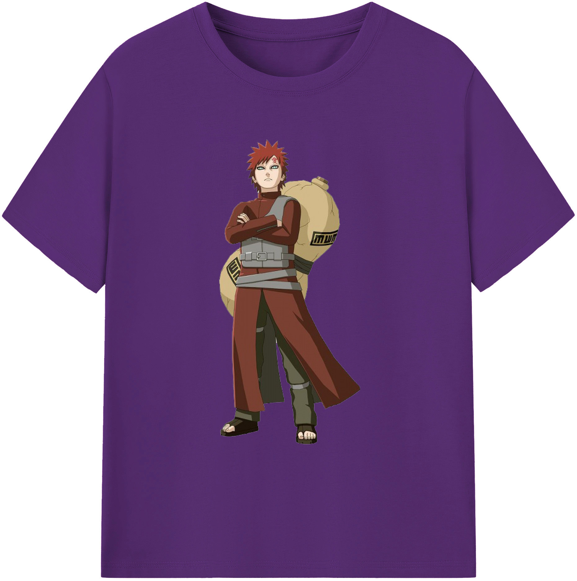 （画像用） NARUTO -ナルト- ガアラ Gaara 綿100％ メンズ半袖Tシャツ｜肌触りやわらか＆通気性