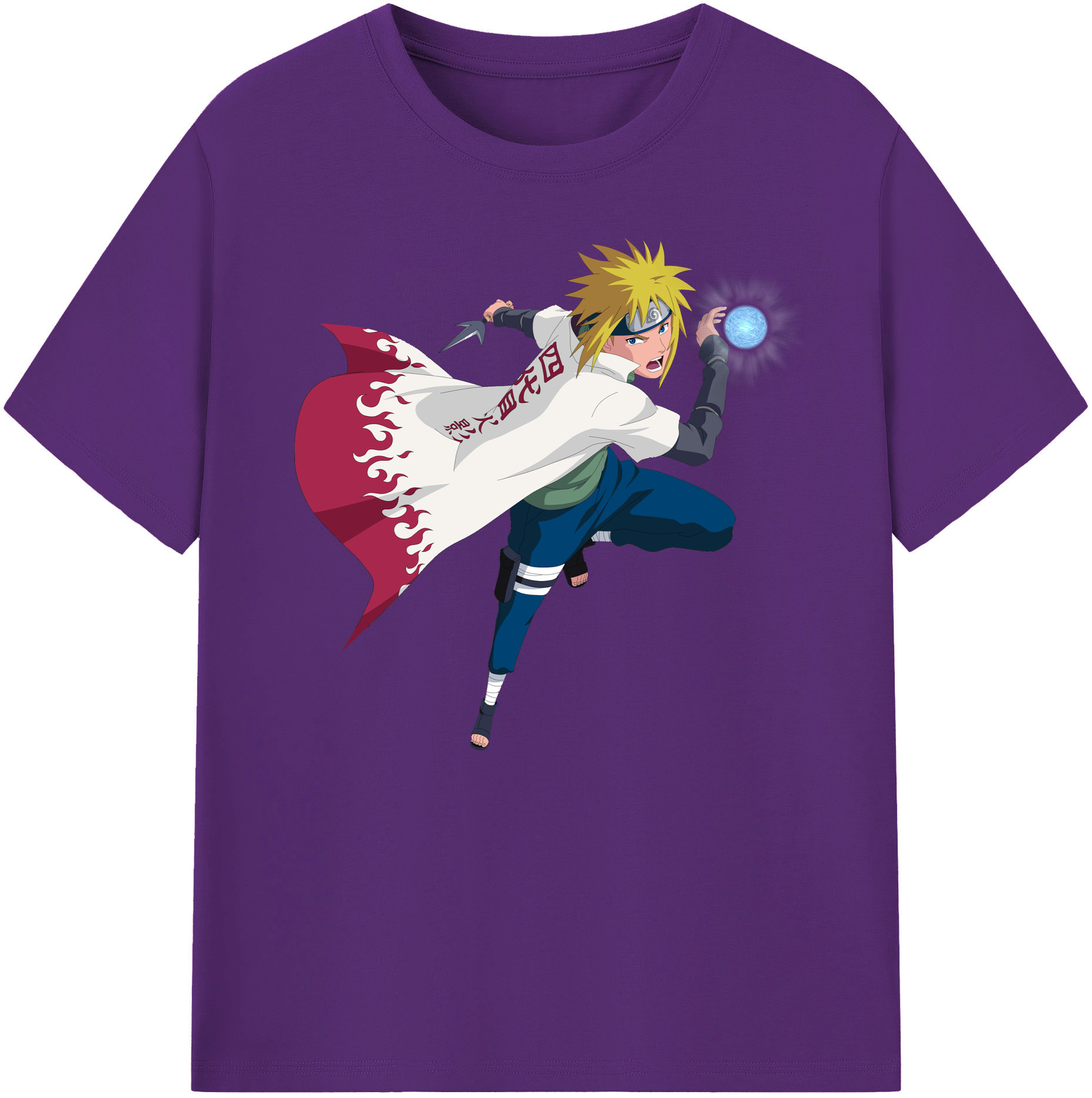 （画像用） NARUTO -ナルト- 波風 ミナト Namikaze Minato 綿100％ メンズ半袖Tシャツ｜肌触りやわらか＆通気性