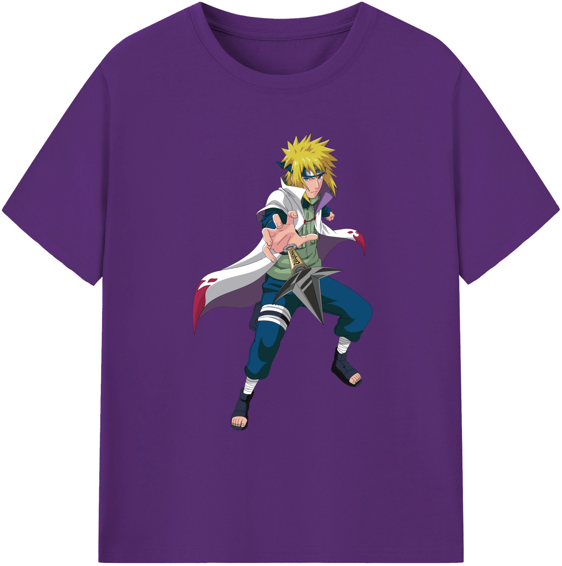（画像用） NARUTO -ナルト- 波風 ミナト Namikaze Minato 綿100％ メンズ半袖Tシャツ｜肌触りやわらか＆通気性