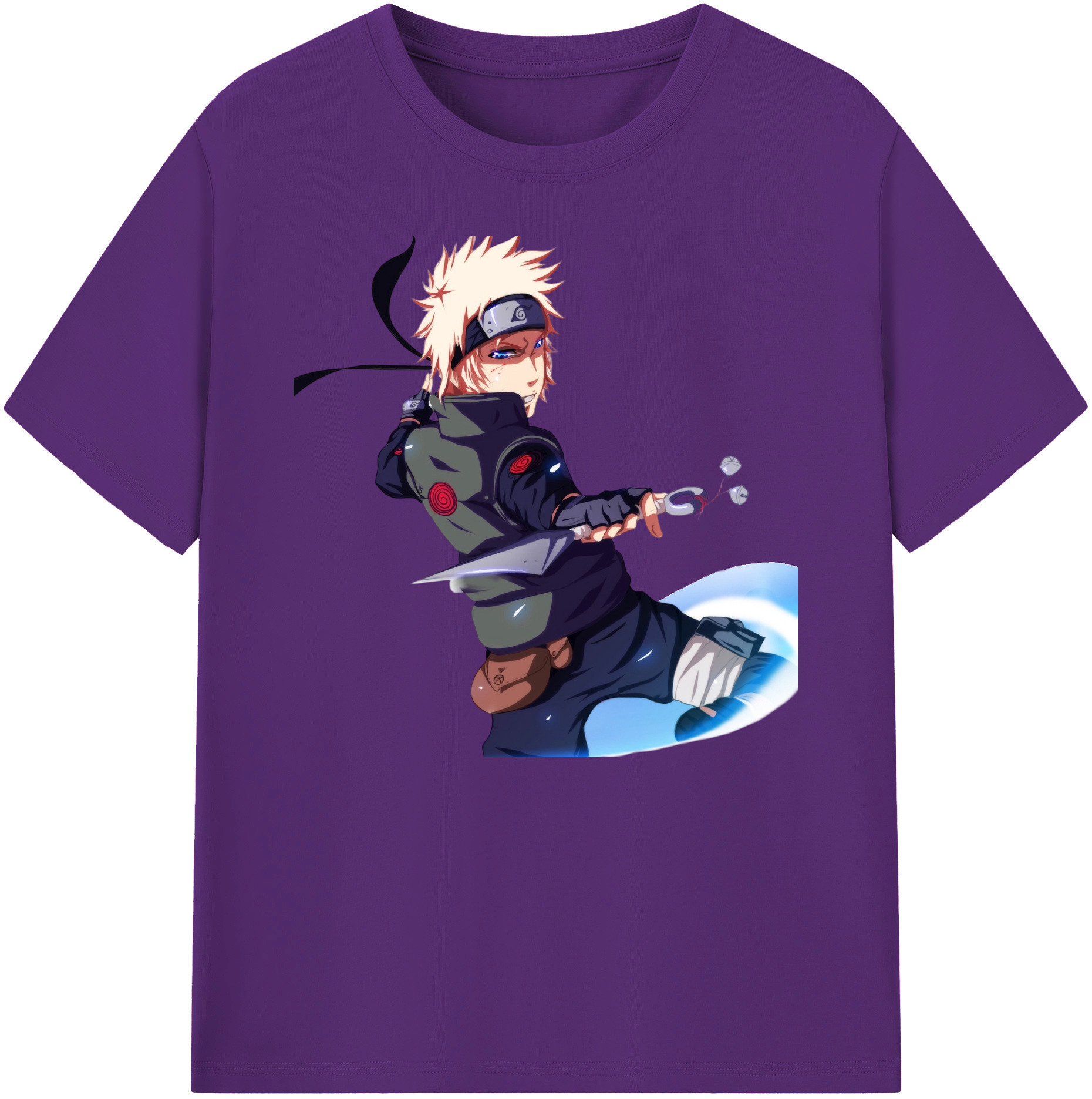 （画像用） NARUTO -ナルト- 波風 ミナト Namikaze Minato 綿100％ メンズ半袖Tシャツ｜肌触りやわらか＆通気性