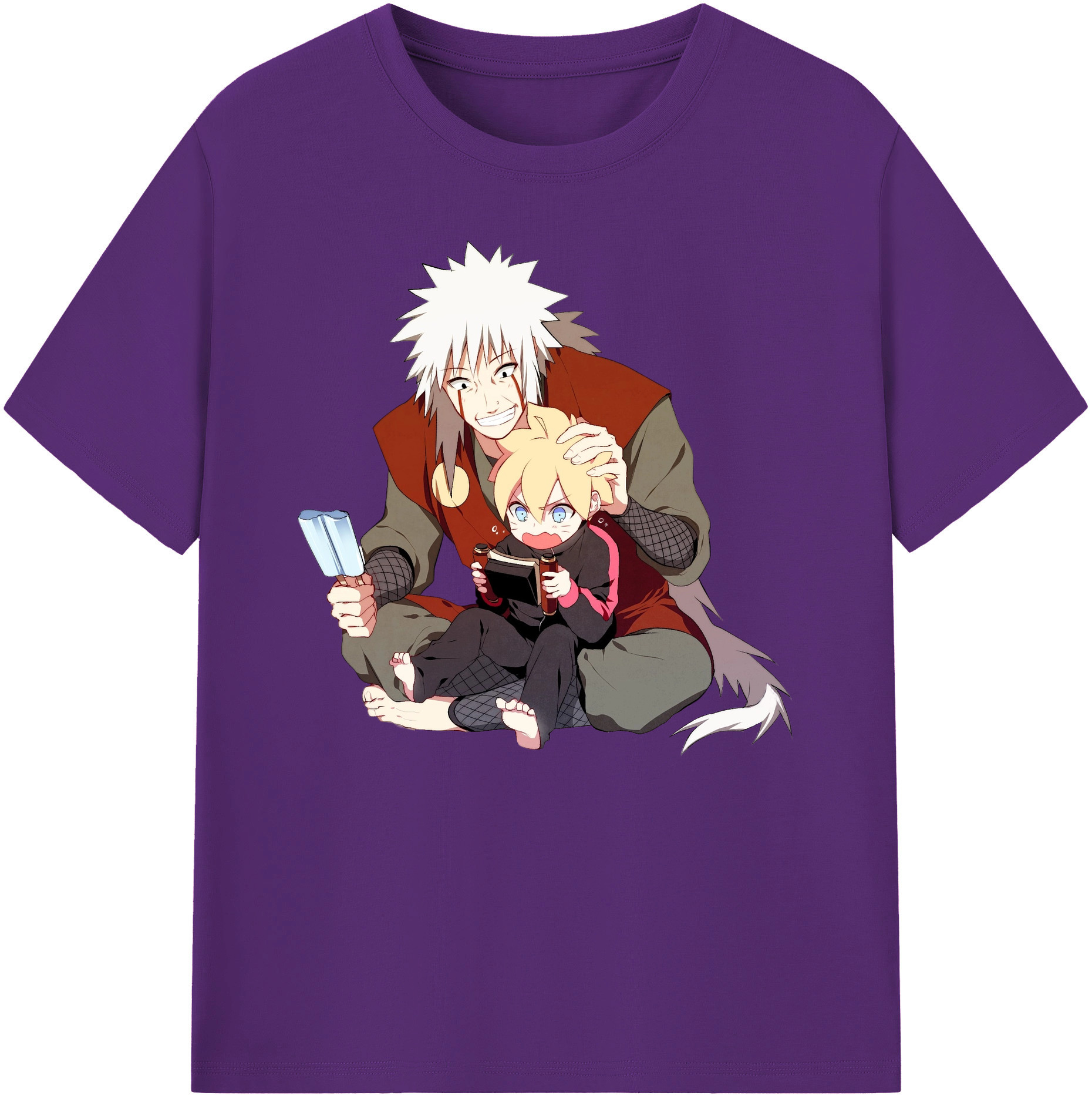 （画像用） NARUTO -ナルト- 自来也（じらいや） Jiraiya 綿100％ メンズ半袖Tシャツ｜肌触りやわらか＆通気性