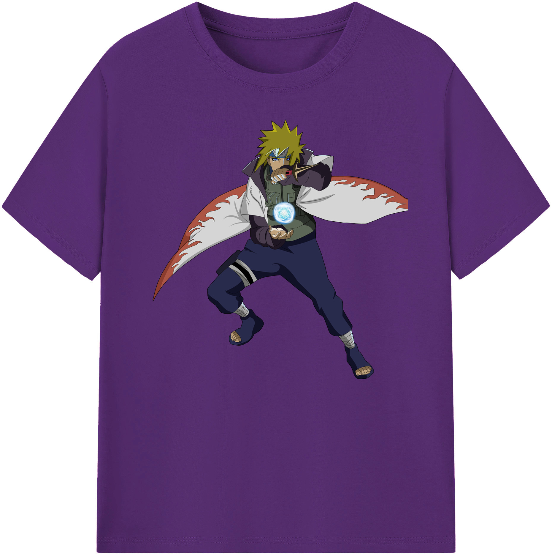 （画像用） NARUTO -ナルト- 波風 ミナト Namikaze Minato 綿100％ メンズ半袖Tシャツ｜肌触りやわらか＆通気性