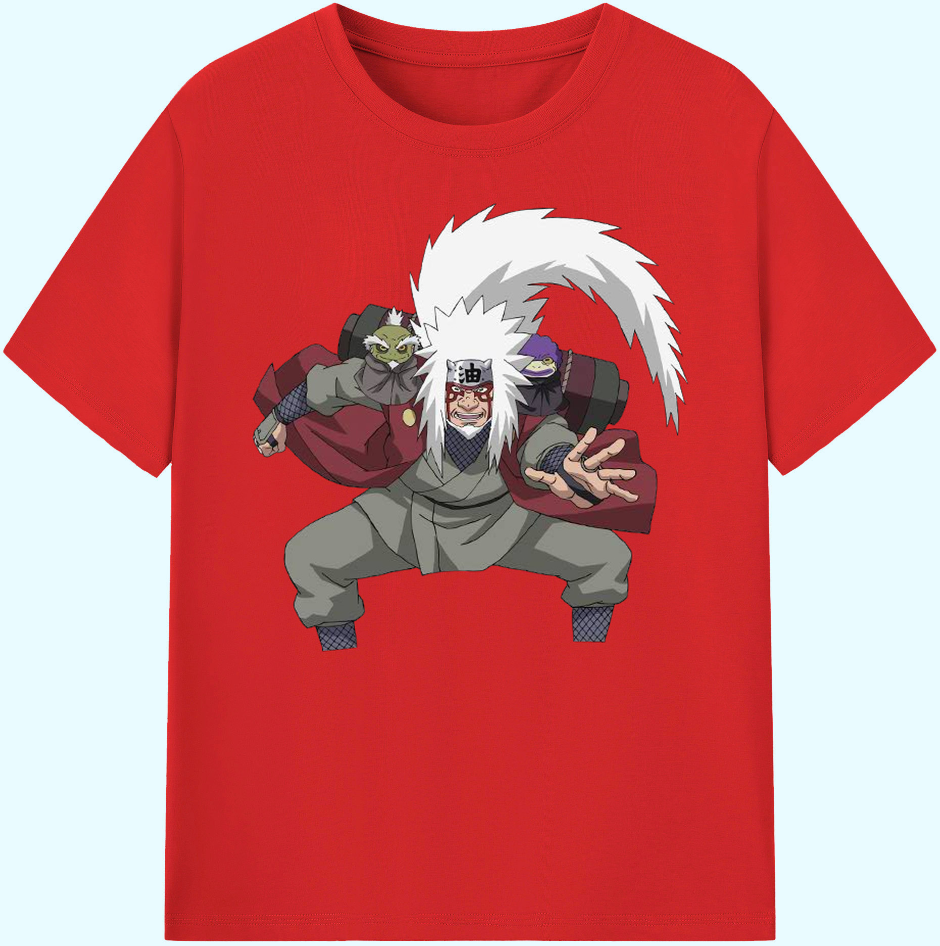 （画像用） NARUTO -ナルト- 自来也（じらいや） Jiraiya 綿100％ メンズ半袖Tシャツ｜肌触りやわらか＆通気性