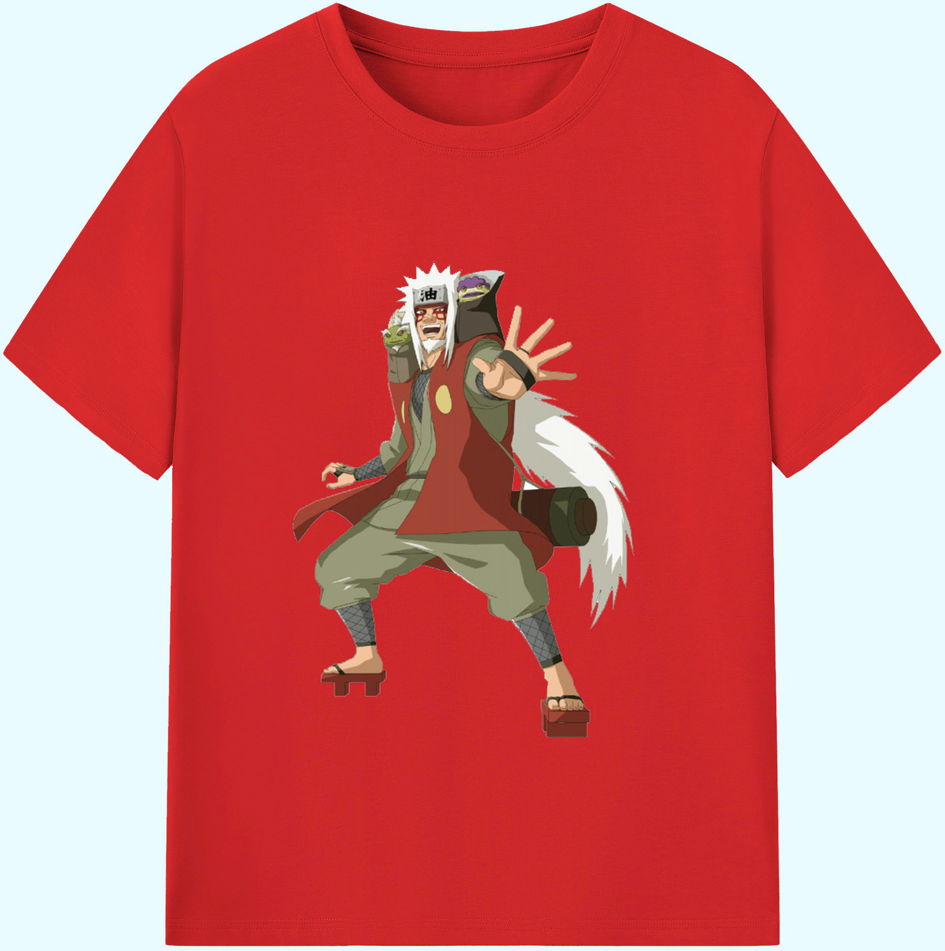 （画像用） NARUTO -ナルト- 自来也（じらいや） Jiraiya 綿100％ メンズ半袖Tシャツ｜肌触りやわらか＆通気性
