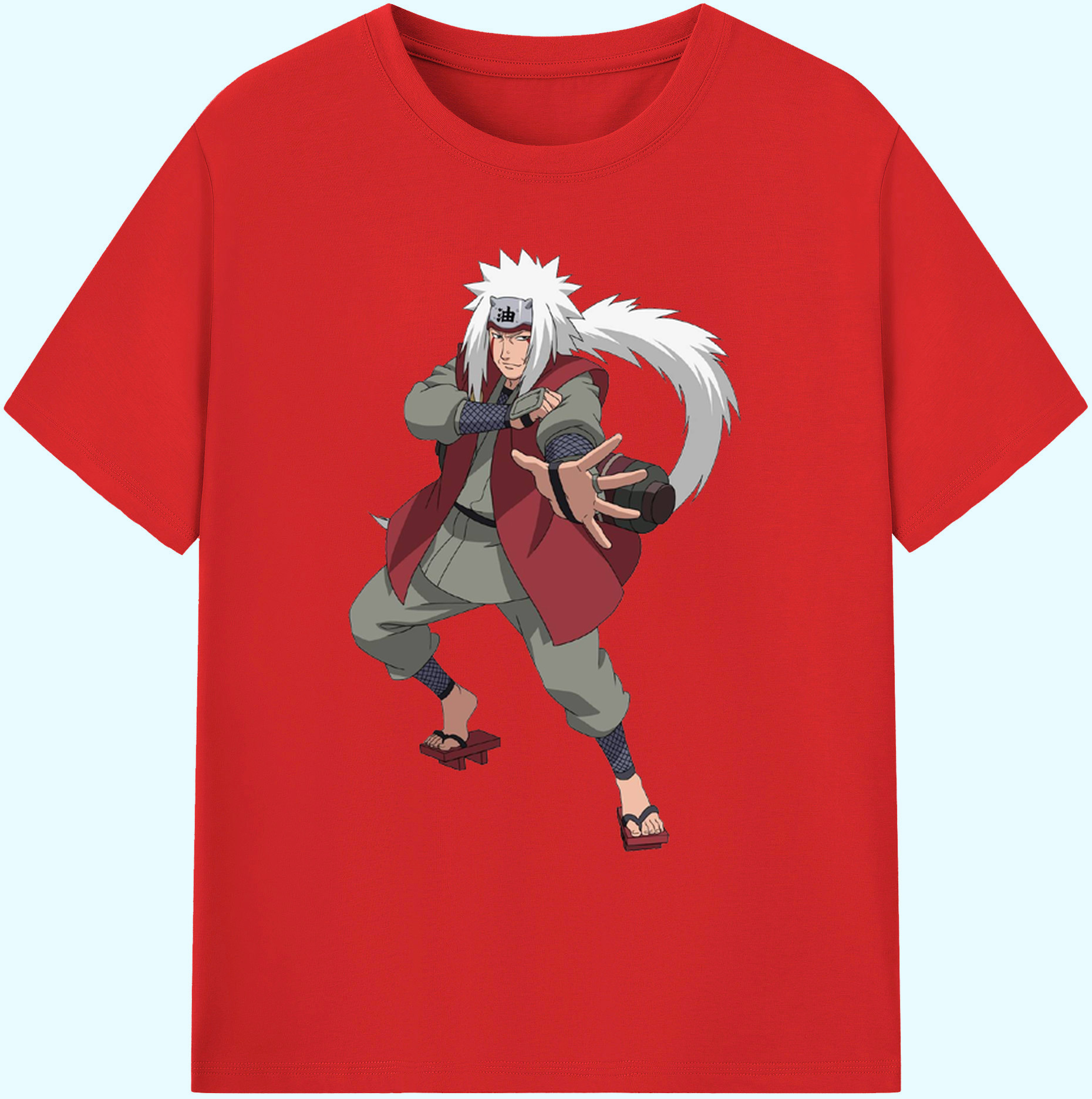 （画像用） NARUTO -ナルト- 自来也（じらいや） Jiraiya 綿100％ メンズ半袖Tシャツ｜肌触りやわらか＆通気性