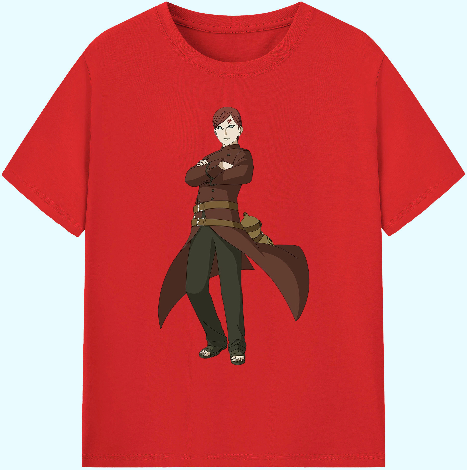 （画像用） NARUTO -ナルト- ガアラ Gaara 綿100％ メンズ半袖Tシャツ｜肌触りやわらか＆通気性