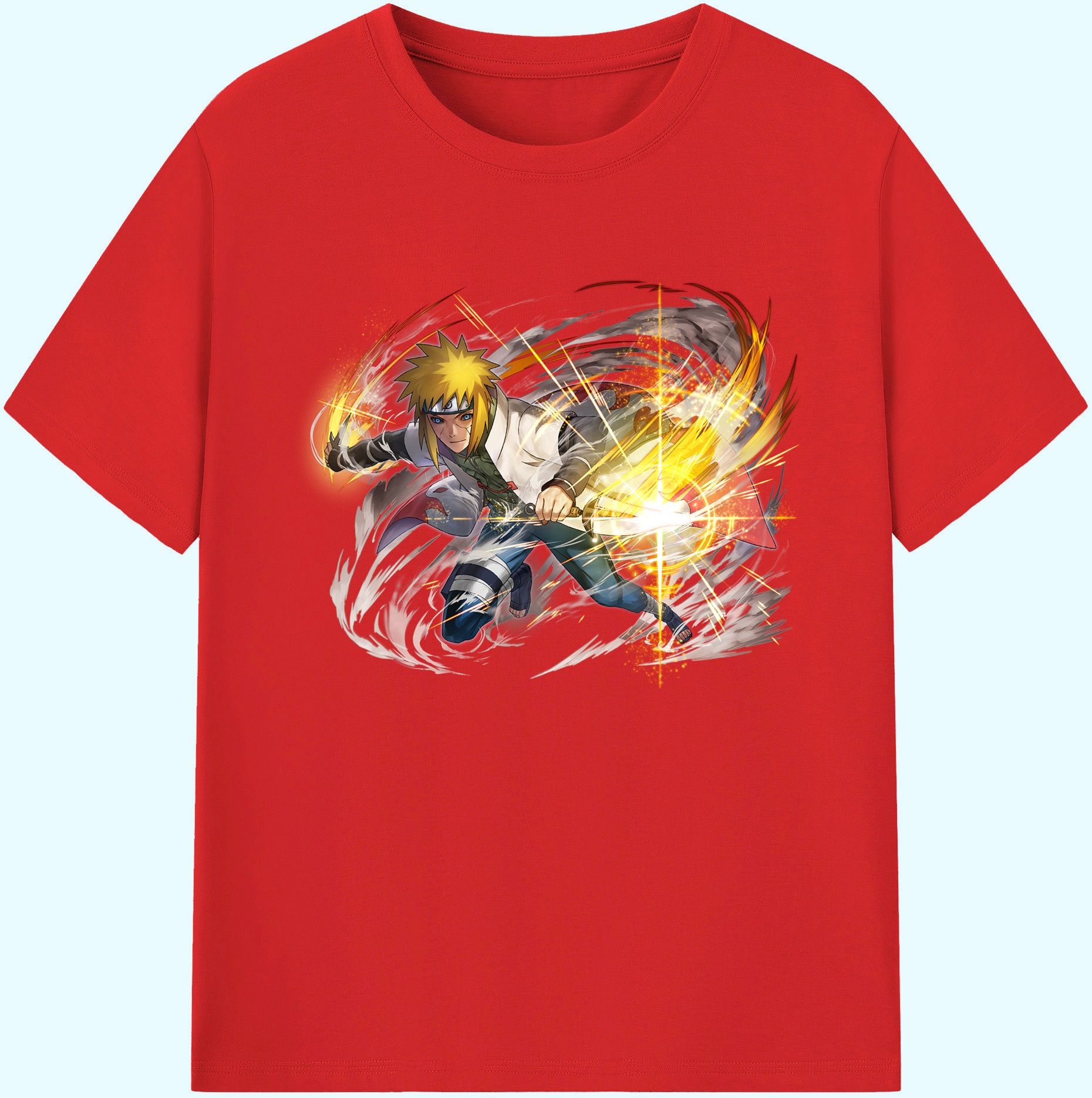 （画像用） NARUTO -ナルト- 波風 ミナト Namikaze Minato 綿100％ メンズ半袖Tシャツ｜肌触りやわらか＆通気性