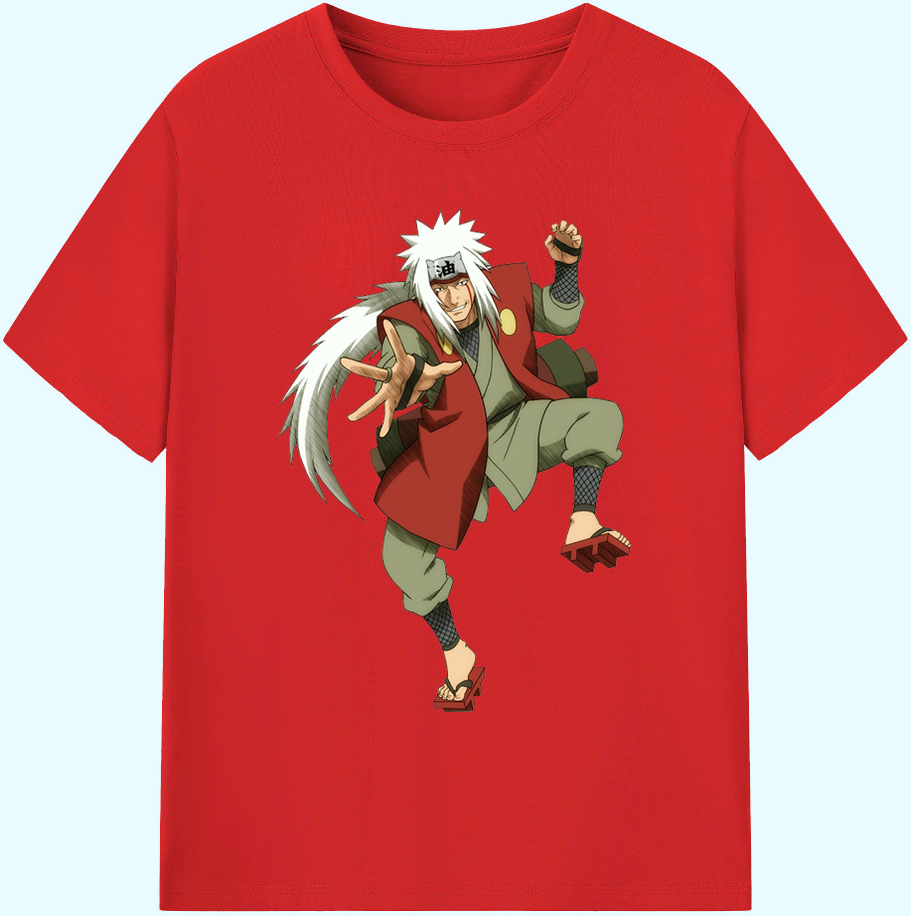 （画像用） NARUTO -ナルト- 自来也（じらいや） Jiraiya 綿100％ メンズ半袖Tシャツ｜肌触りやわらか＆通気性