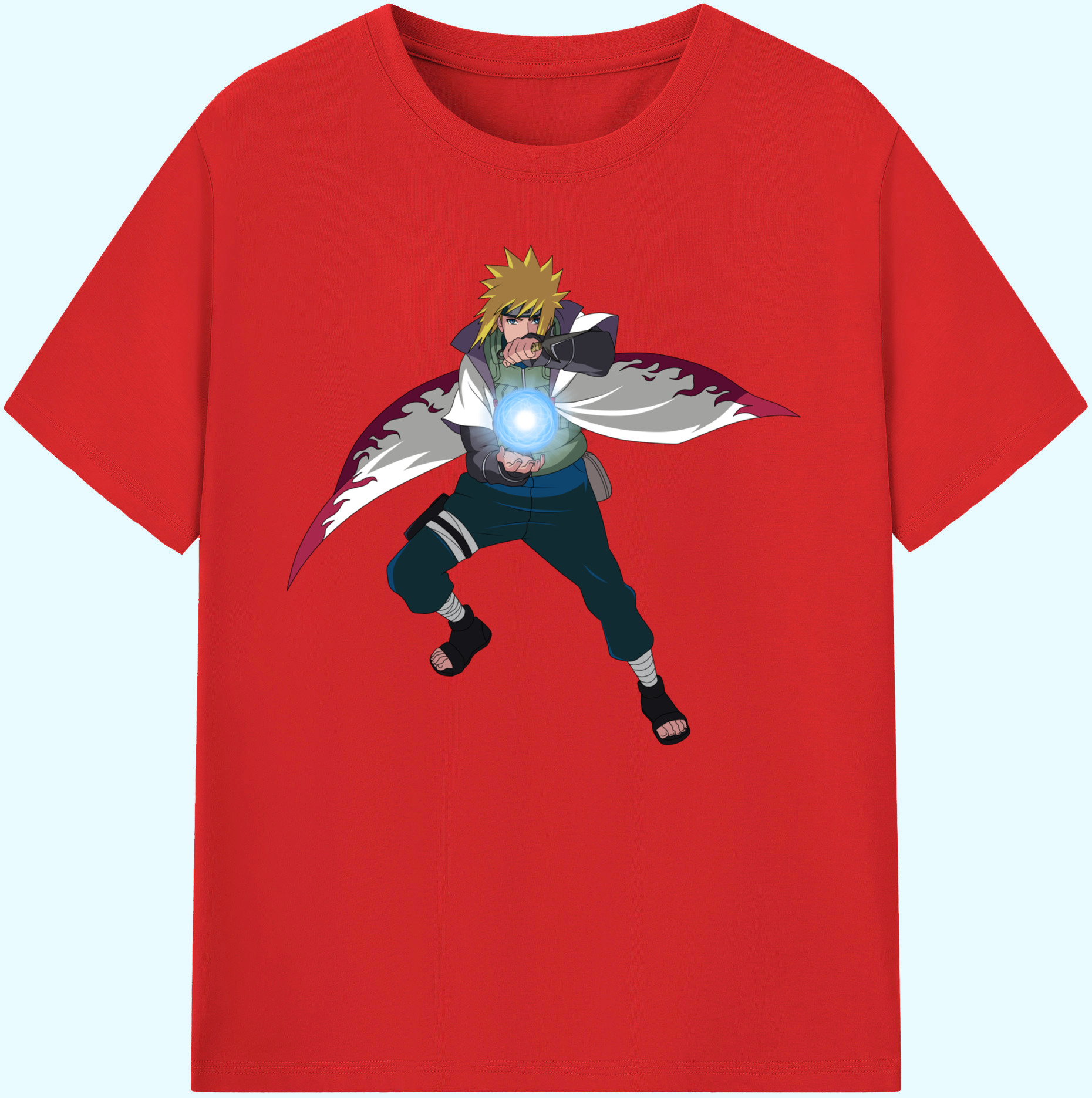 （画像用） NARUTO -ナルト- 波風 ミナト Namikaze Minato 綿100％ メンズ半袖Tシャツ｜肌触りやわらか＆通気性
