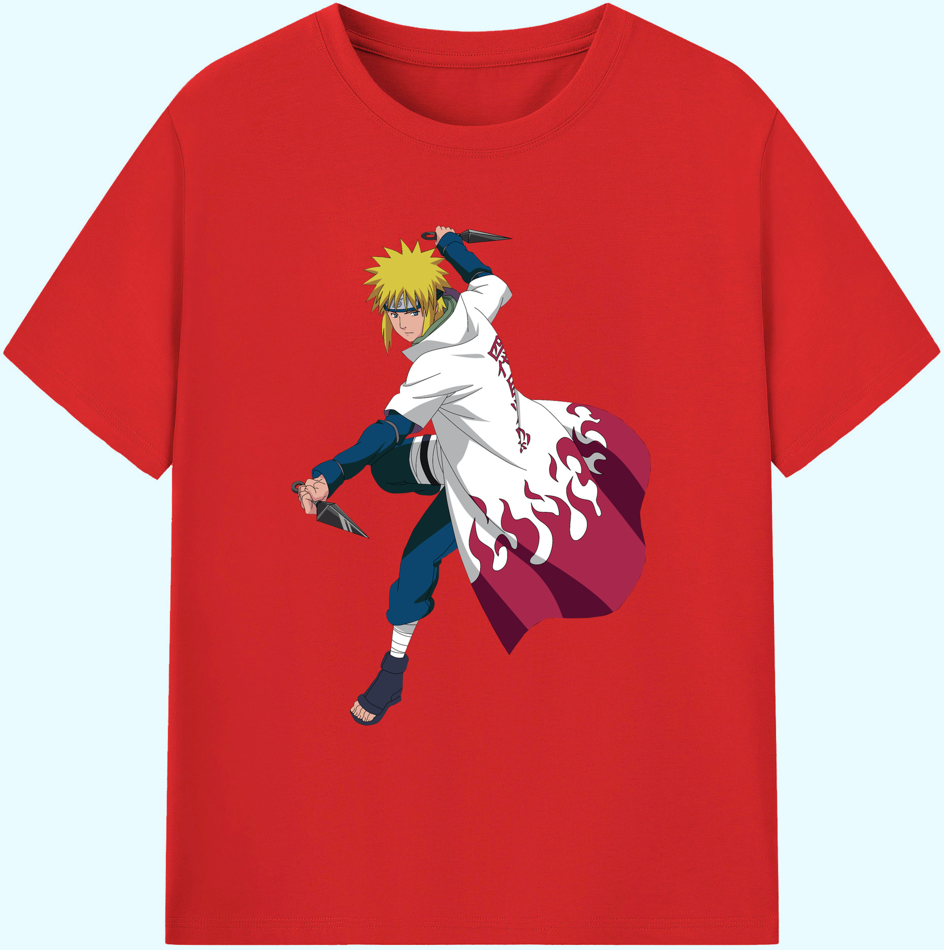 （画像用） NARUTO -ナルト- 波風 ミナト Namikaze Minato 綿100％ メンズ半袖Tシャツ｜肌触りやわらか＆通気性
