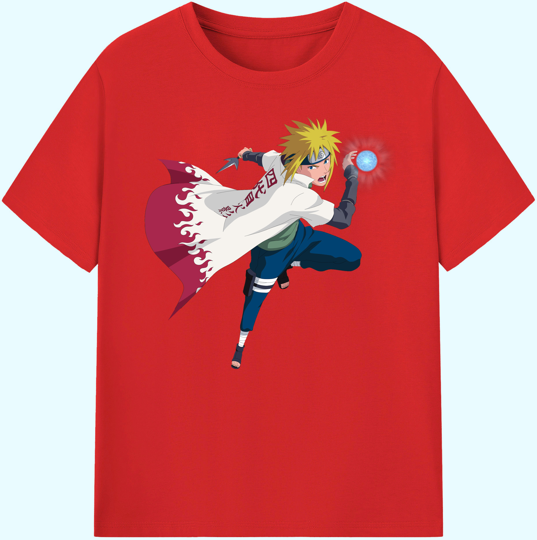 （画像用） NARUTO -ナルト- 波風 ミナト Namikaze Minato 綿100％ メンズ半袖Tシャツ｜肌触りやわらか＆通気性