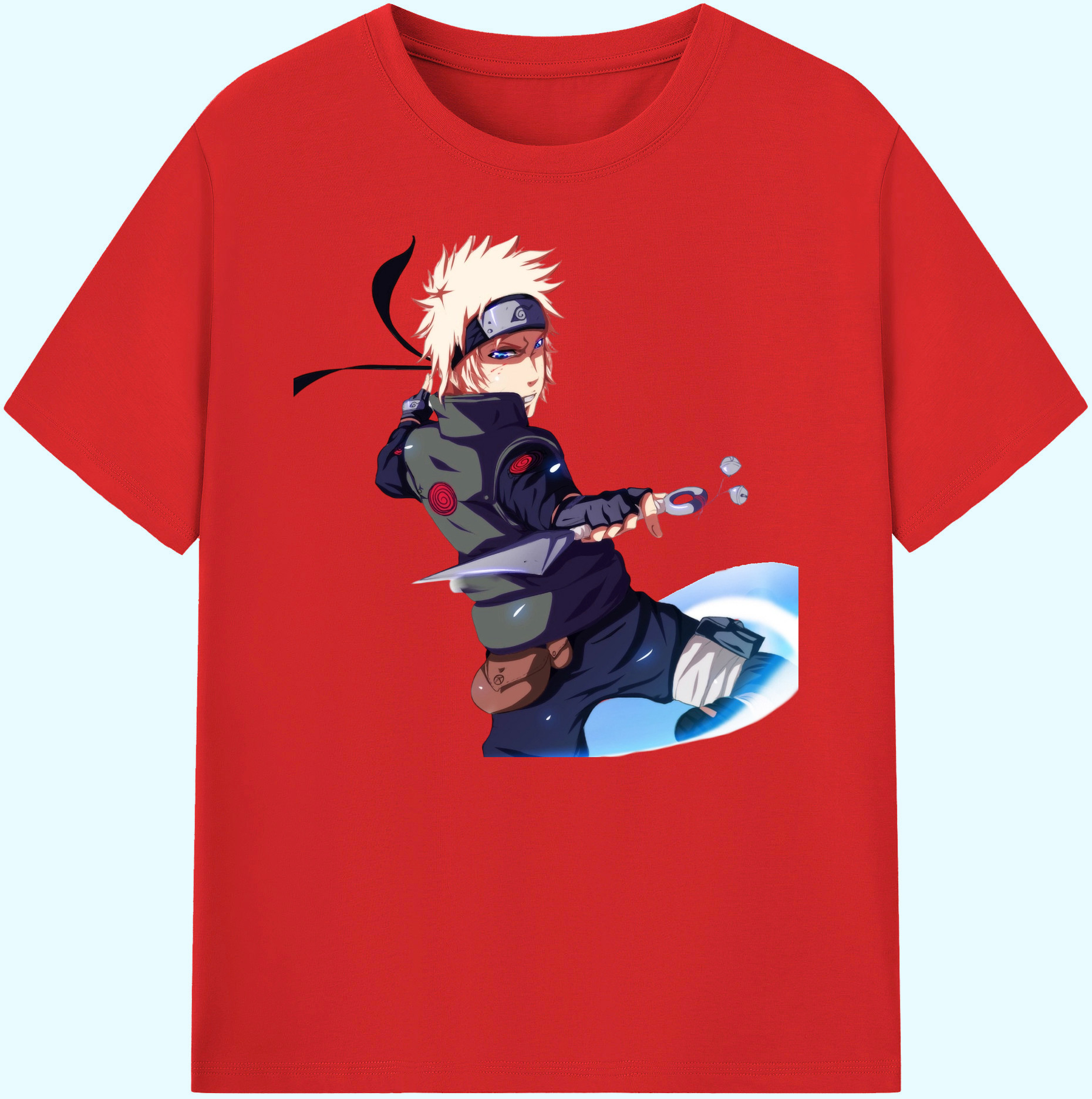 （画像用） NARUTO -ナルト- 波風 ミナト Namikaze Minato 綿100％ メンズ半袖Tシャツ｜肌触りやわらか＆通気性