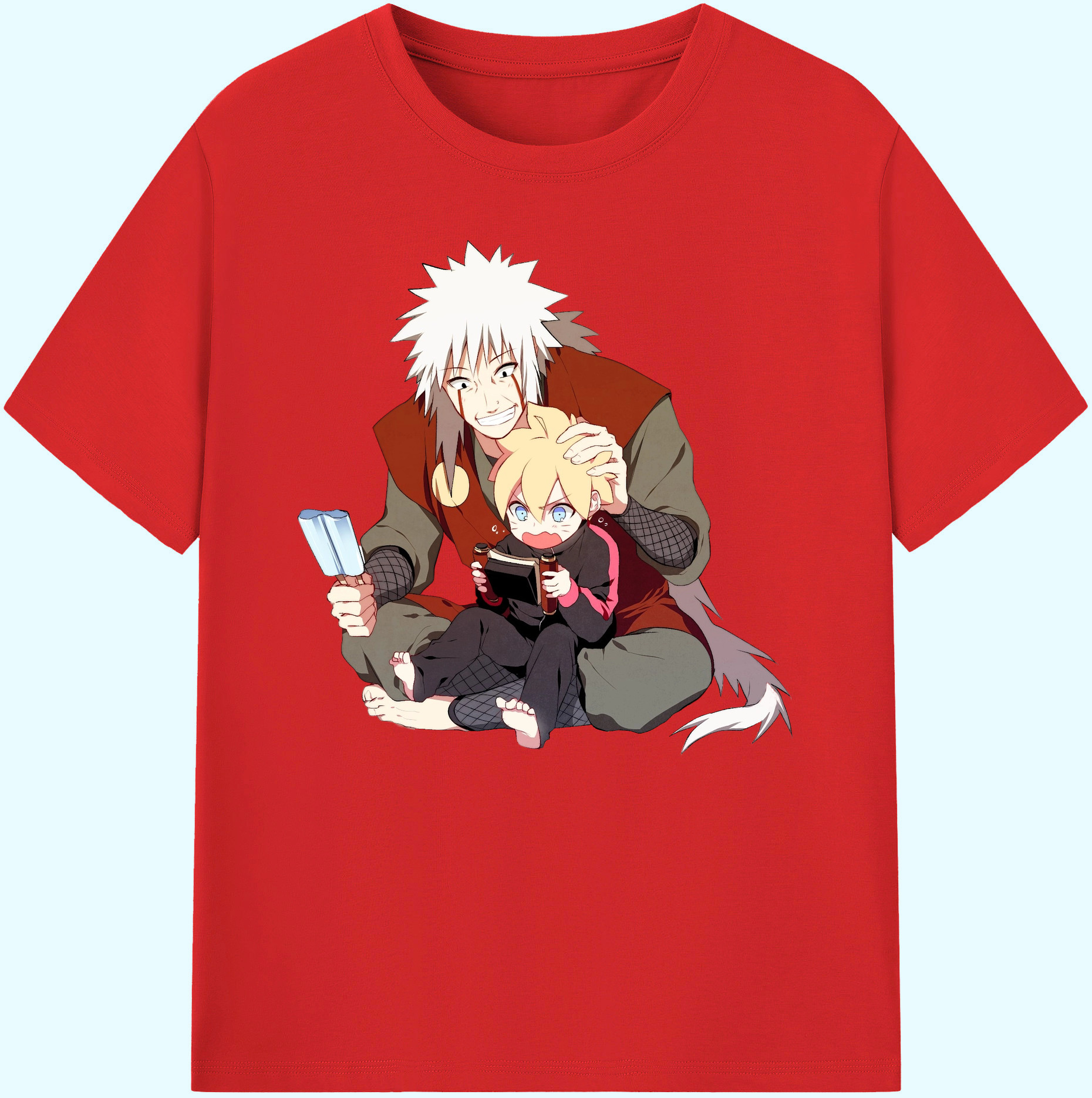（画像用） NARUTO -ナルト- 自来也（じらいや） Jiraiya 綿100％ メンズ半袖Tシャツ｜肌触りやわらか＆通気性