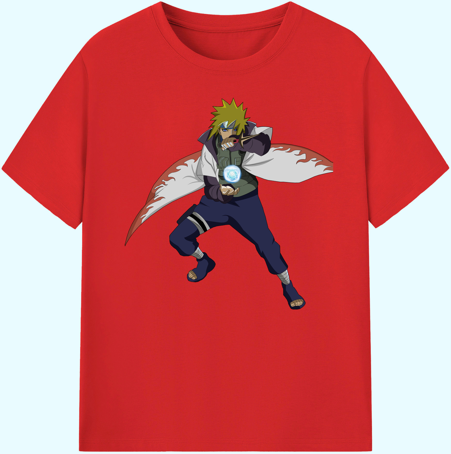 （画像用） NARUTO -ナルト- 波風 ミナト Namikaze Minato 綿100％ メンズ半袖Tシャツ｜肌触りやわらか＆通気性