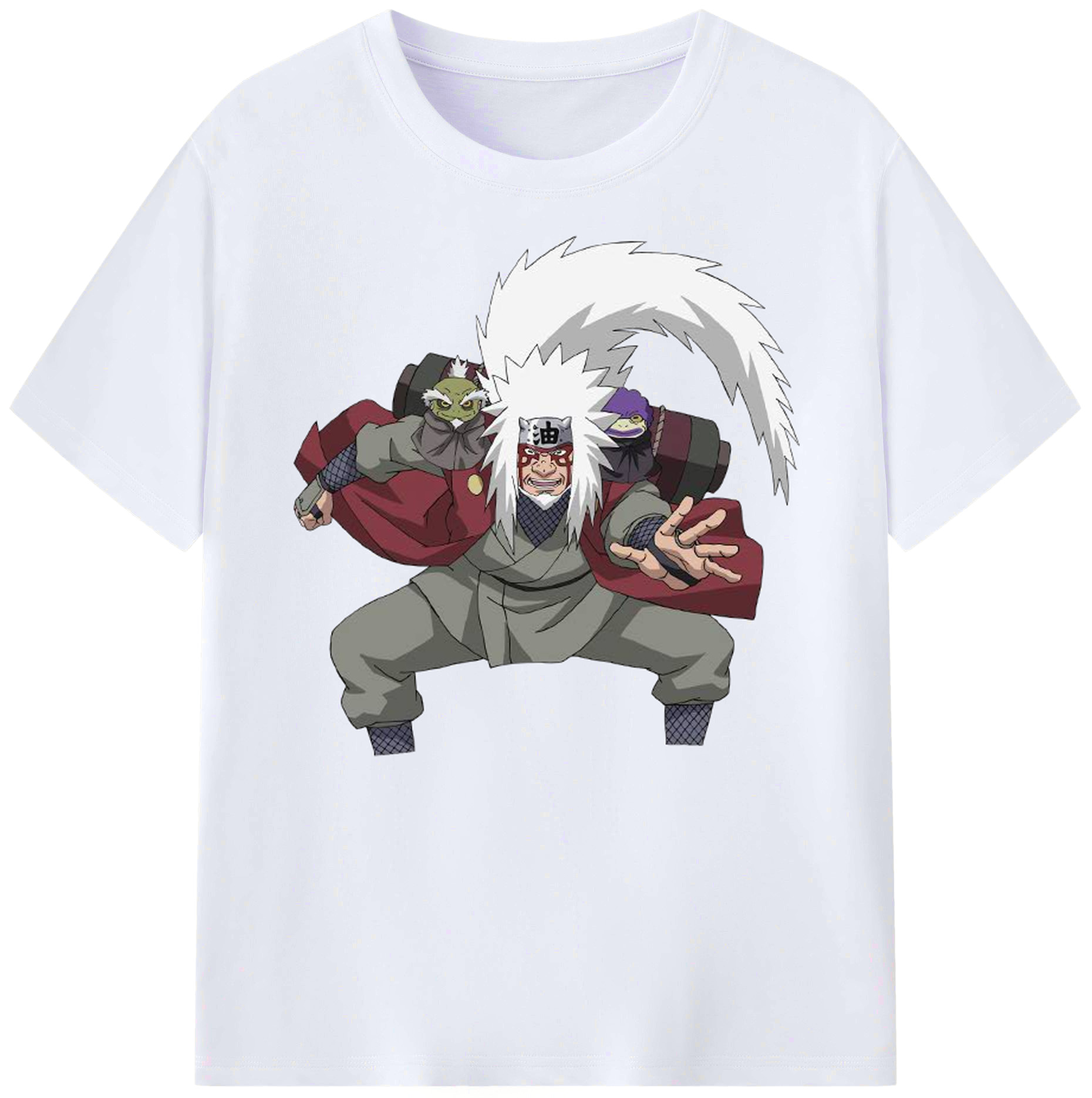 （画像用） NARUTO -ナルト- 自来也（じらいや） Jiraiya 綿100％ メンズ半袖Tシャツ｜肌触りやわらか＆通気性