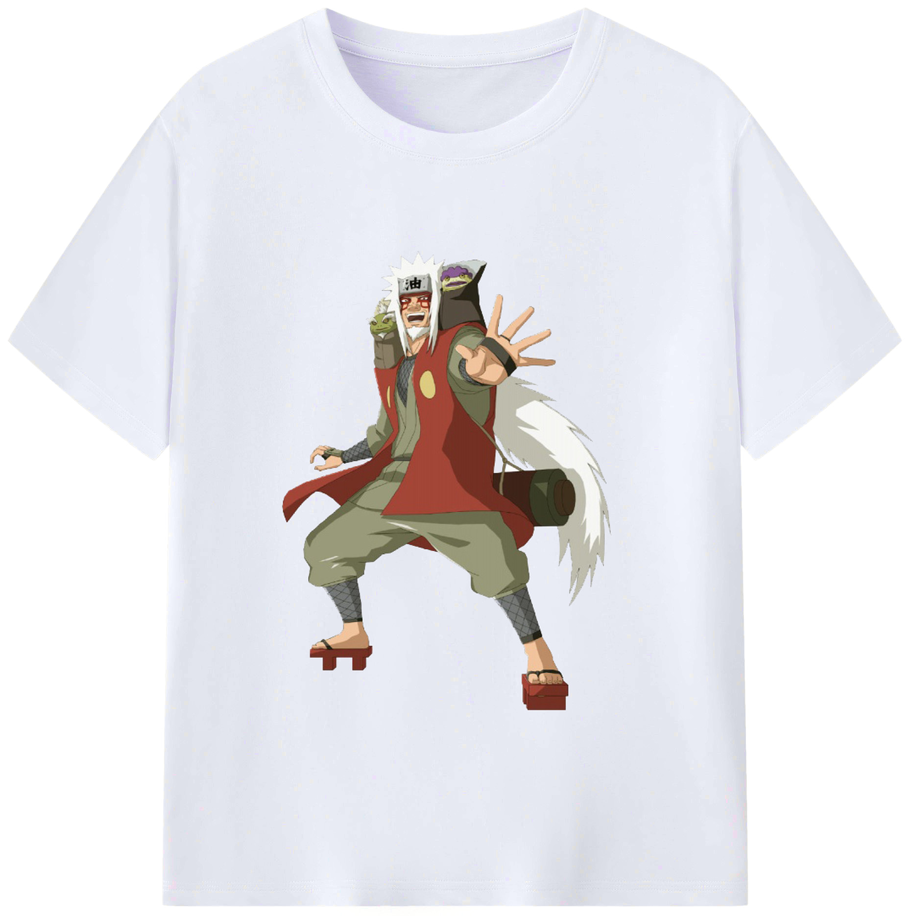 （画像用） NARUTO -ナルト- 自来也（じらいや） Jiraiya 綿100％ メンズ半袖Tシャツ｜肌触りやわらか＆通気性