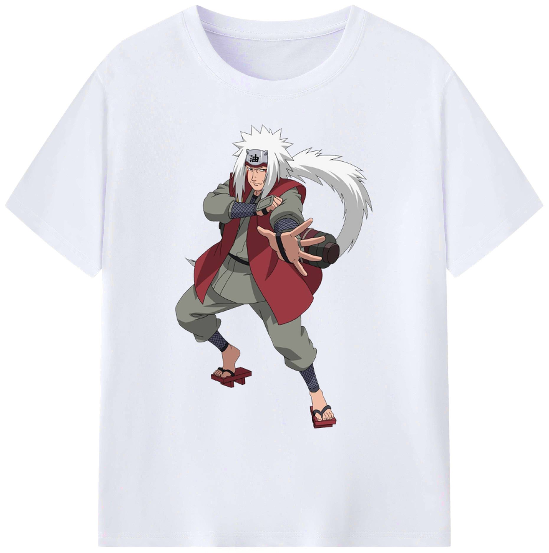 （画像用） NARUTO -ナルト- 自来也（じらいや） Jiraiya 綿100％ メンズ半袖Tシャツ｜肌触りやわらか＆通気性