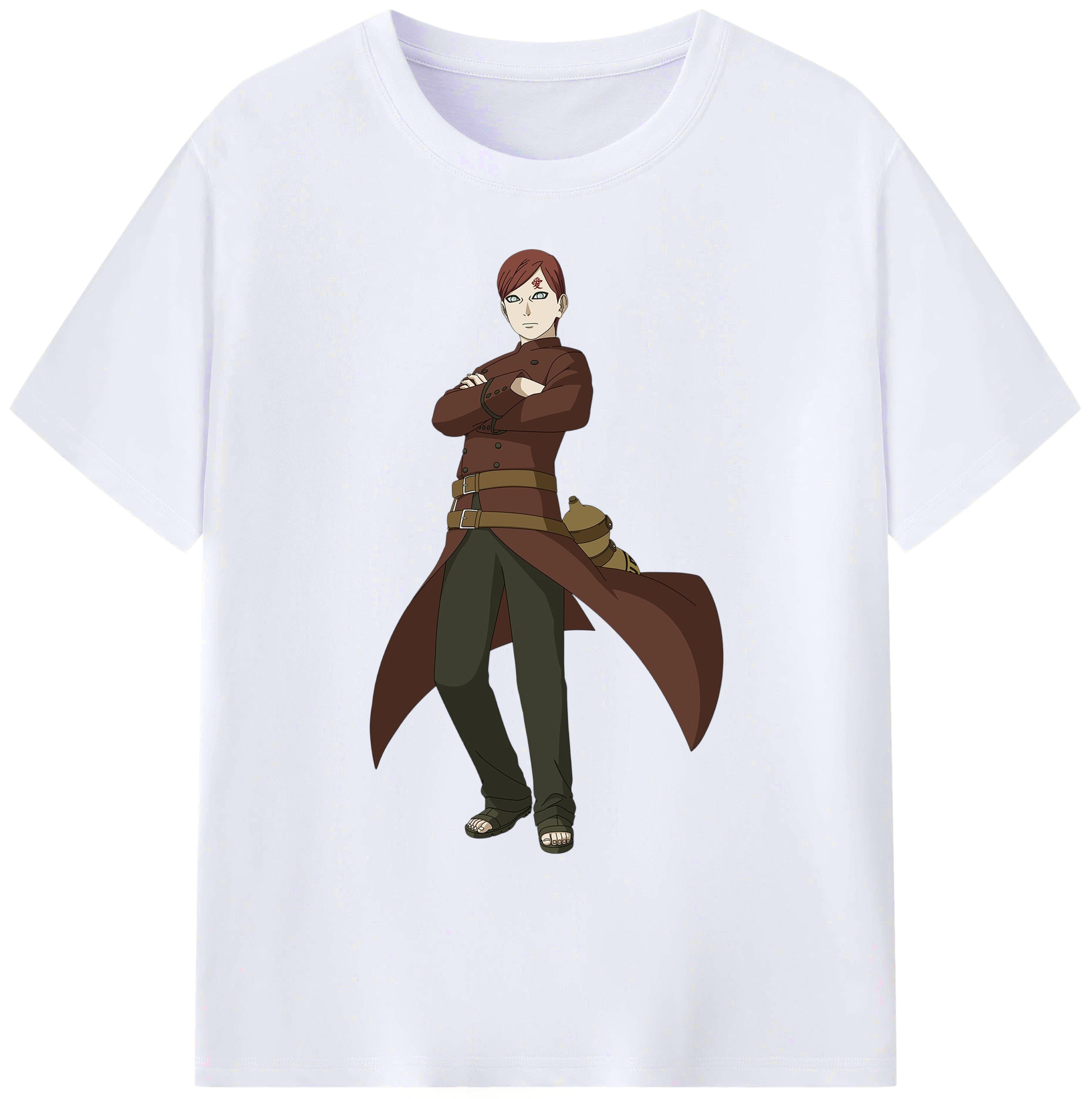 （画像用） NARUTO -ナルト- ガアラ Gaara 綿100％ メンズ半袖Tシャツ｜肌触りやわらか＆通気性