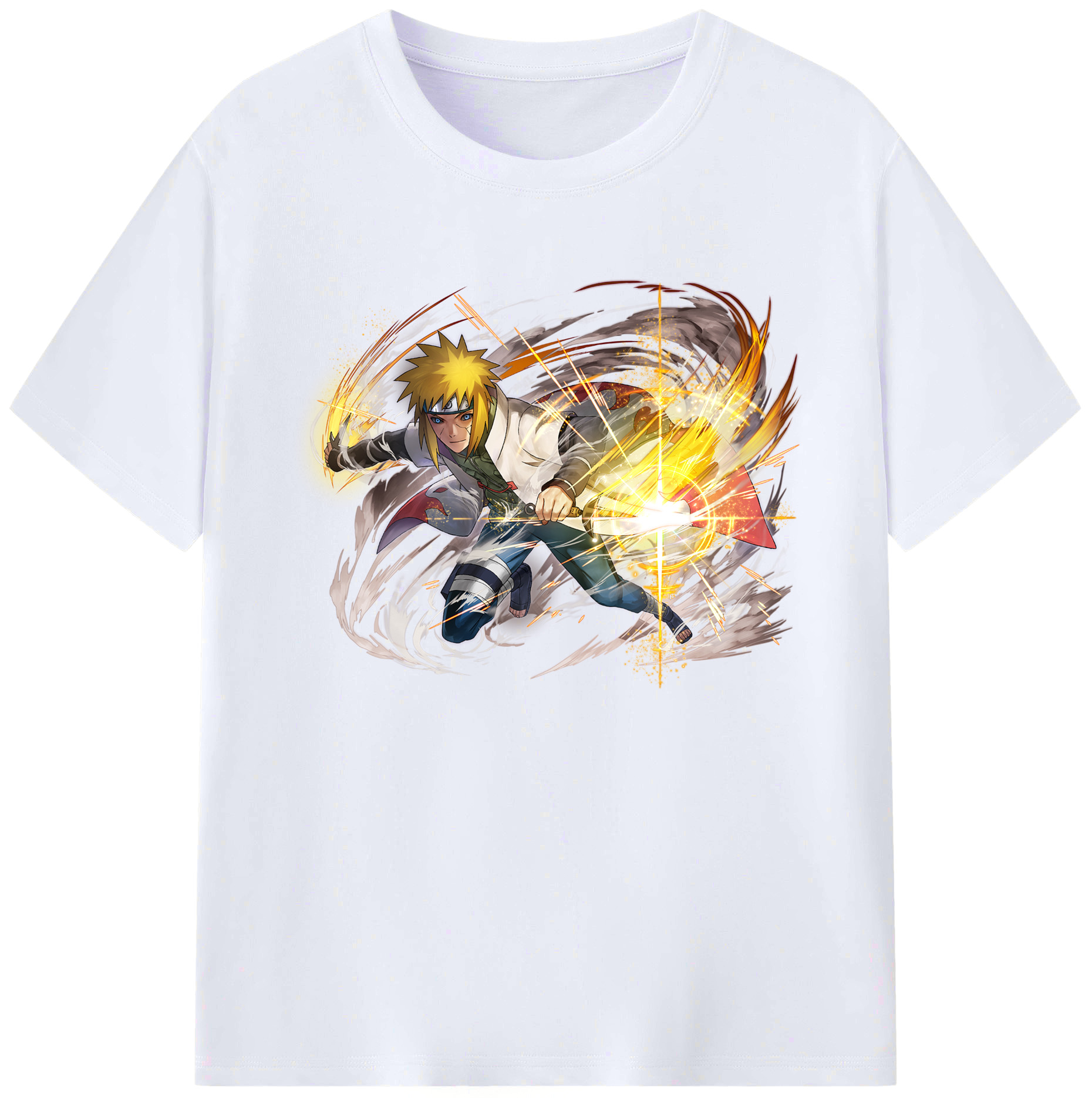 （画像用） NARUTO -ナルト- 波風 ミナト Namikaze Minato 綿100％ メンズ半袖Tシャツ｜肌触りやわらか＆通気性