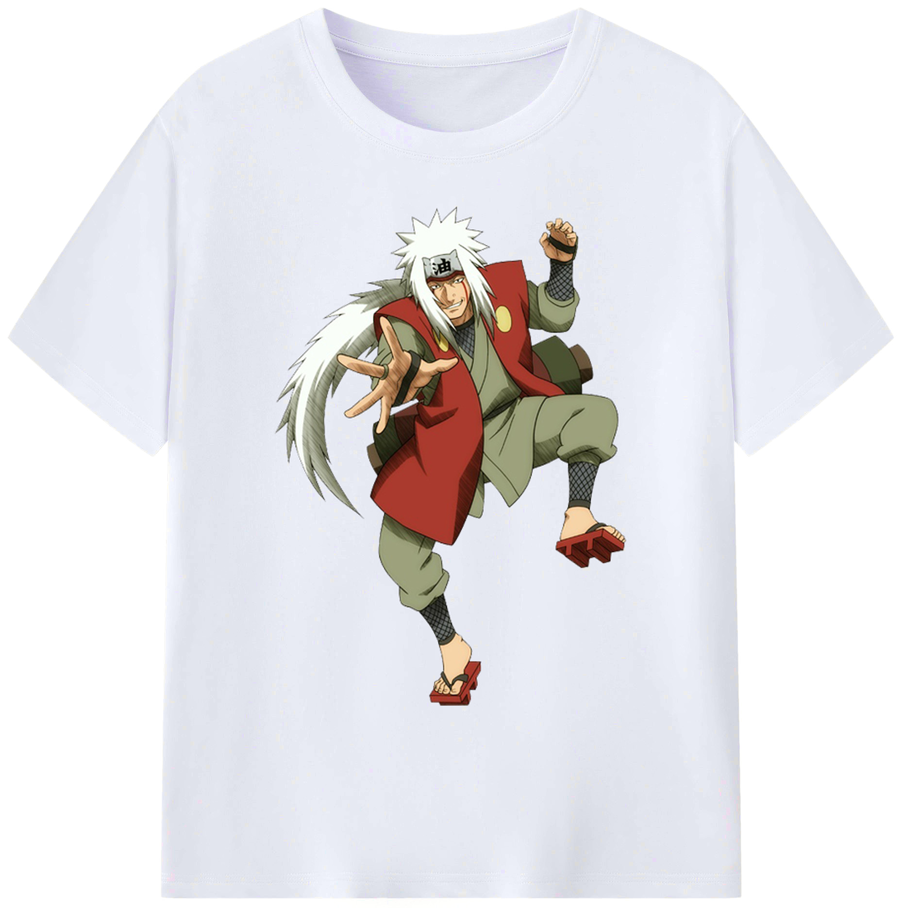 （画像用） NARUTO -ナルト- 自来也（じらいや） Jiraiya 綿100％ メンズ半袖Tシャツ｜肌触りやわらか＆通気性
