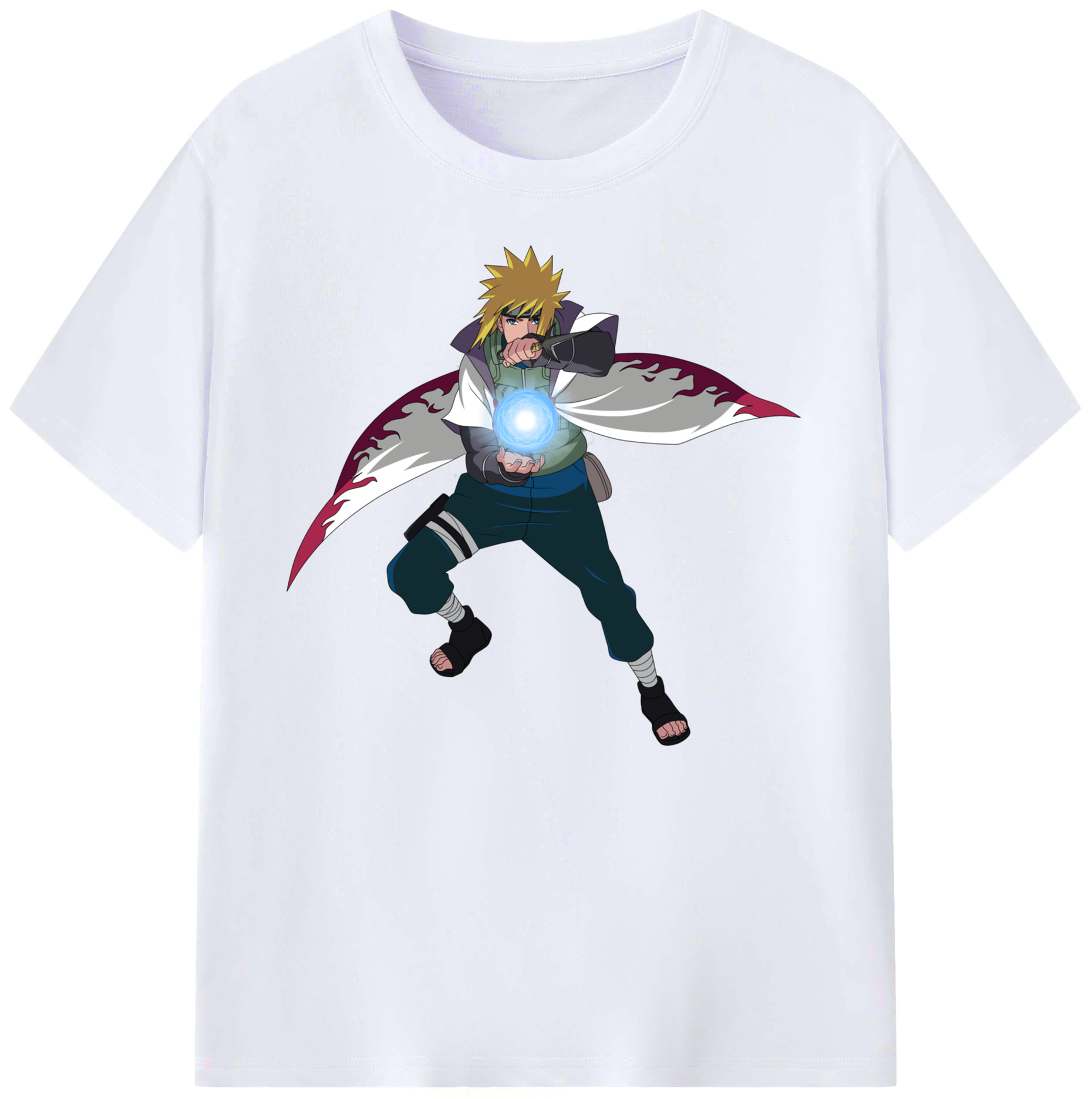 （画像用） NARUTO -ナルト- 波風 ミナト Namikaze Minato 綿100％ メンズ半袖Tシャツ｜肌触りやわらか＆通気性