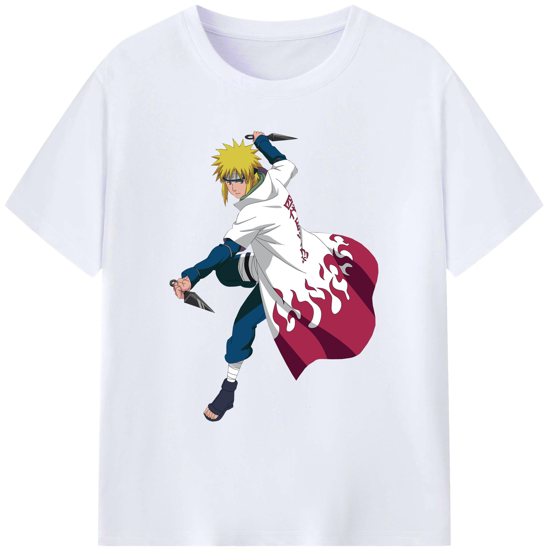 （画像用） NARUTO -ナルト- 波風 ミナト Namikaze Minato 綿100％ メンズ半袖Tシャツ｜肌触りやわらか＆通気性