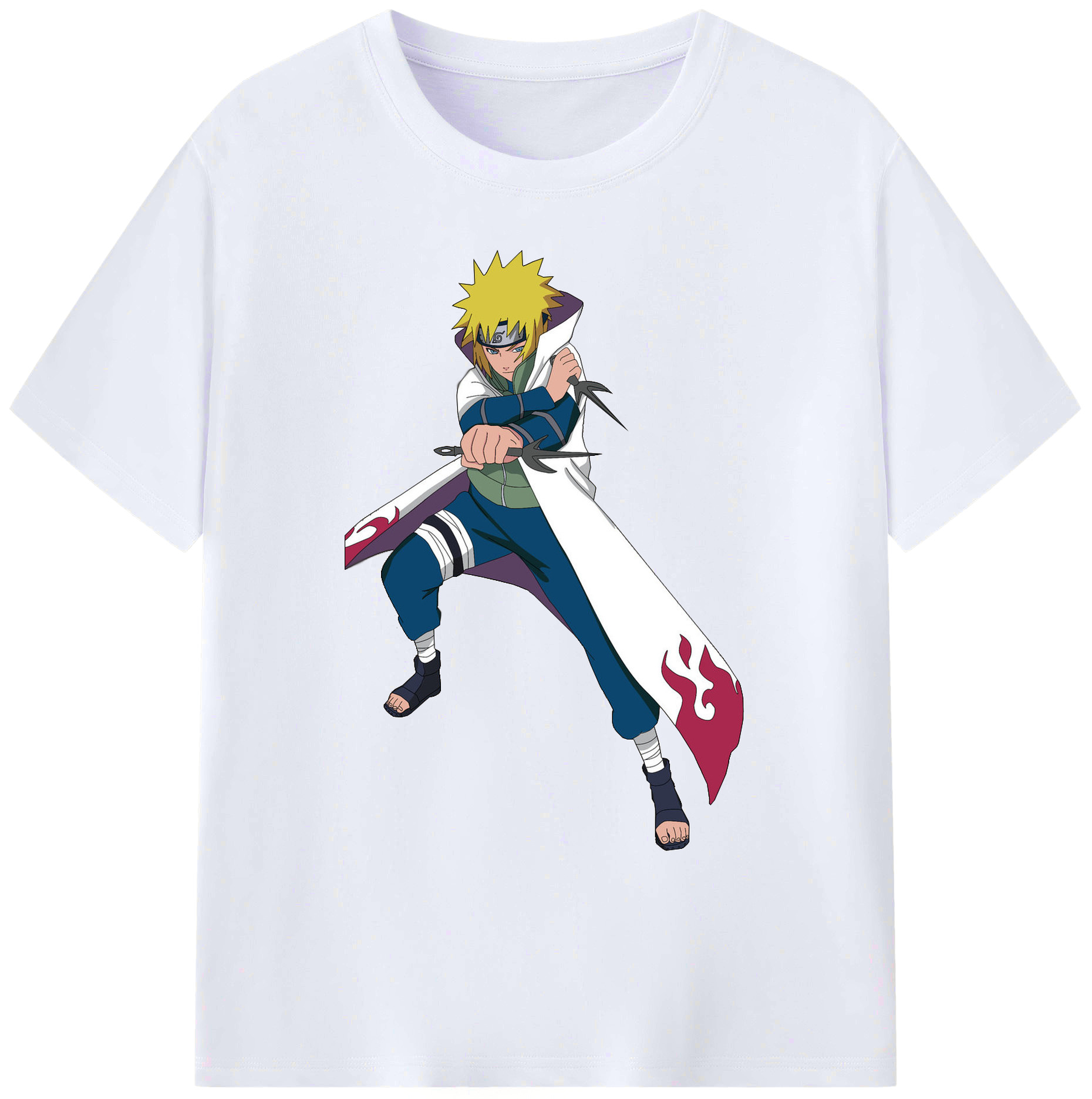 （画像用） NARUTO -ナルト- 波風 ミナト Namikaze Minato 綿100％ メンズ半袖Tシャツ｜肌触りやわらか＆通気性
