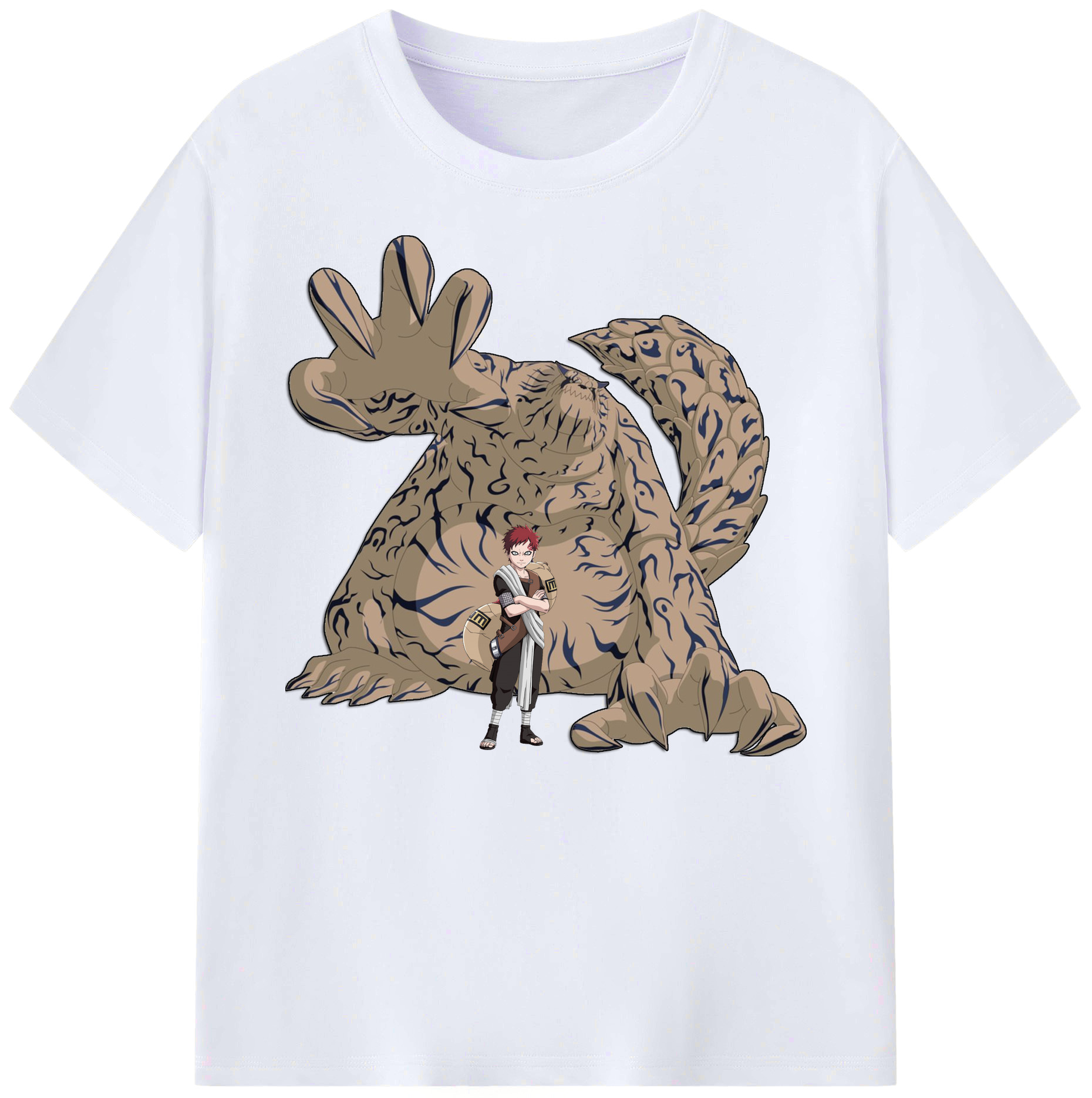 （画像用） NARUTO -ナルト- ガアラ Gaara 綿100％ メンズ半袖Tシャツ｜肌触りやわらか＆通気性