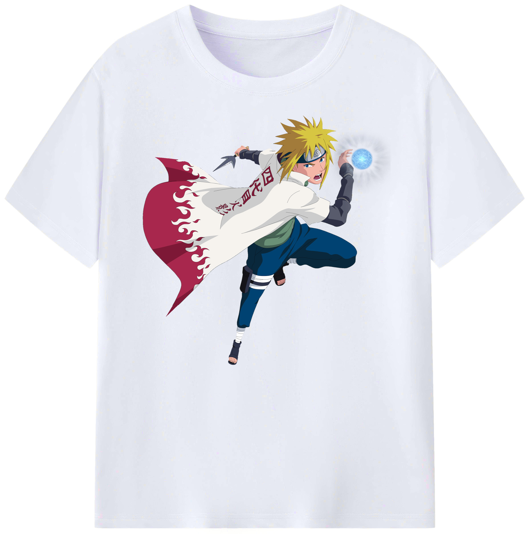 （画像用） NARUTO -ナルト- 波風 ミナト Namikaze Minato 綿100％ メンズ半袖Tシャツ｜肌触りやわらか＆通気性