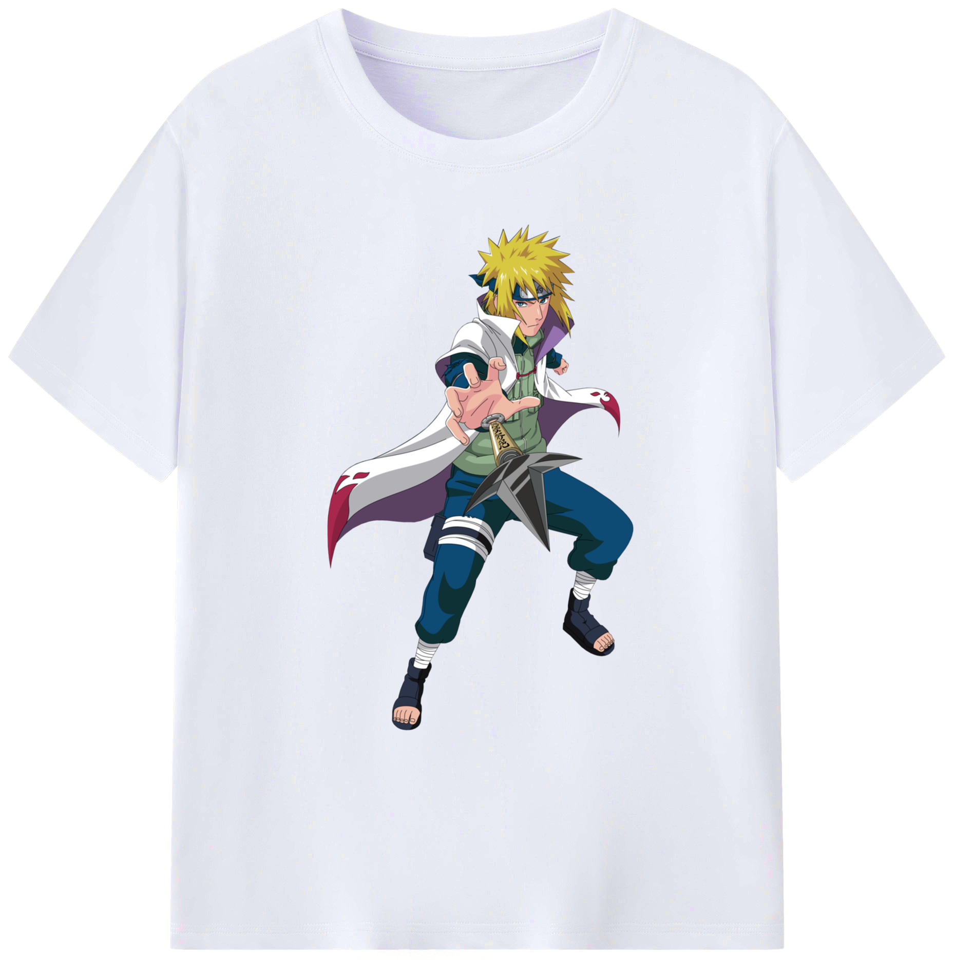 （画像用） NARUTO -ナルト- 波風 ミナト Namikaze Minato 綿100％ メンズ半袖Tシャツ｜肌触りやわらか＆通気性