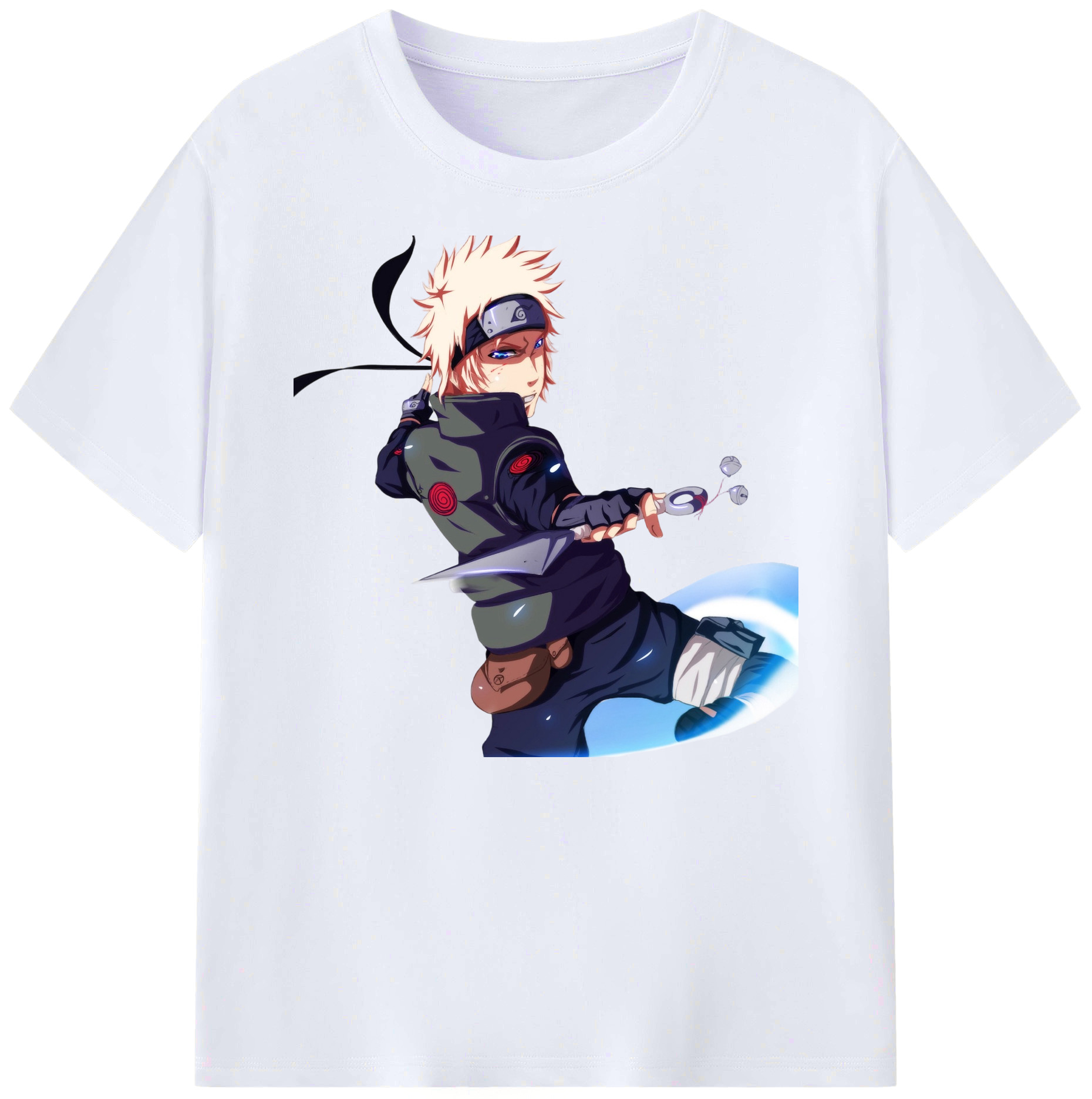 （画像用） NARUTO -ナルト- 波風 ミナト Namikaze Minato 綿100％ メンズ半袖Tシャツ｜肌触りやわらか＆通気性