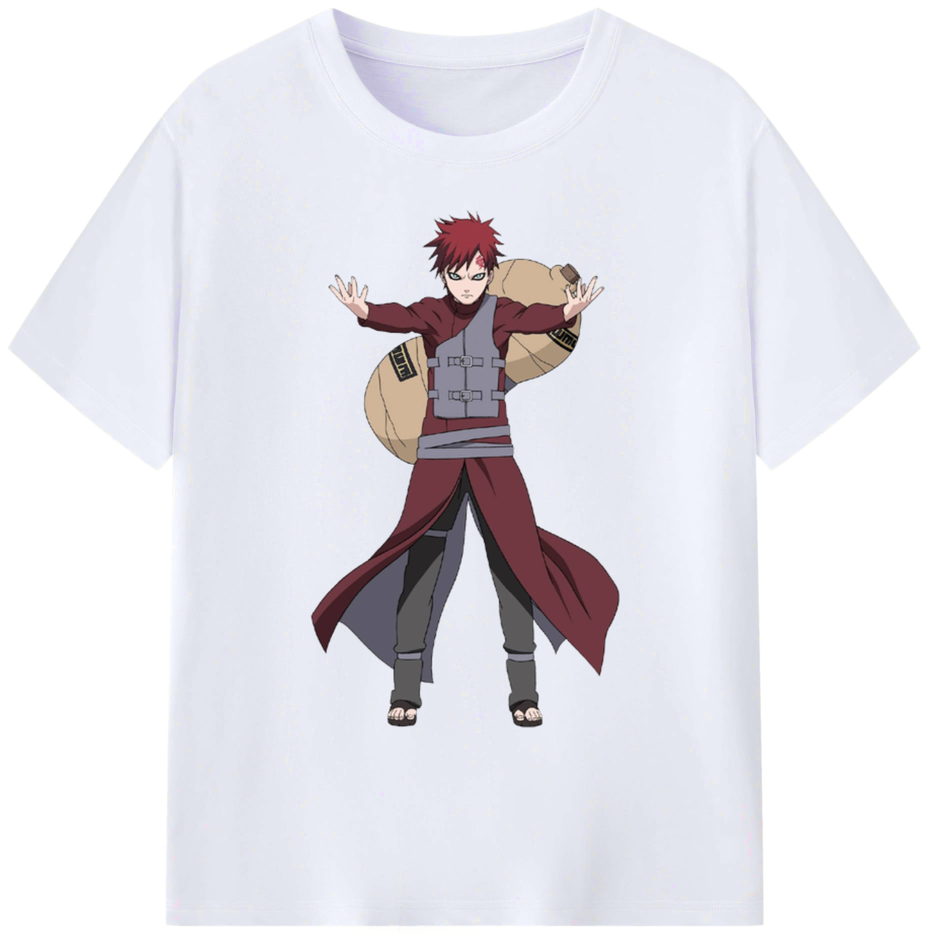 （画像用） NARUTO -ナルト- ガアラ Gaara 綿100％ メンズ半袖Tシャツ｜肌触りやわらか＆通気性