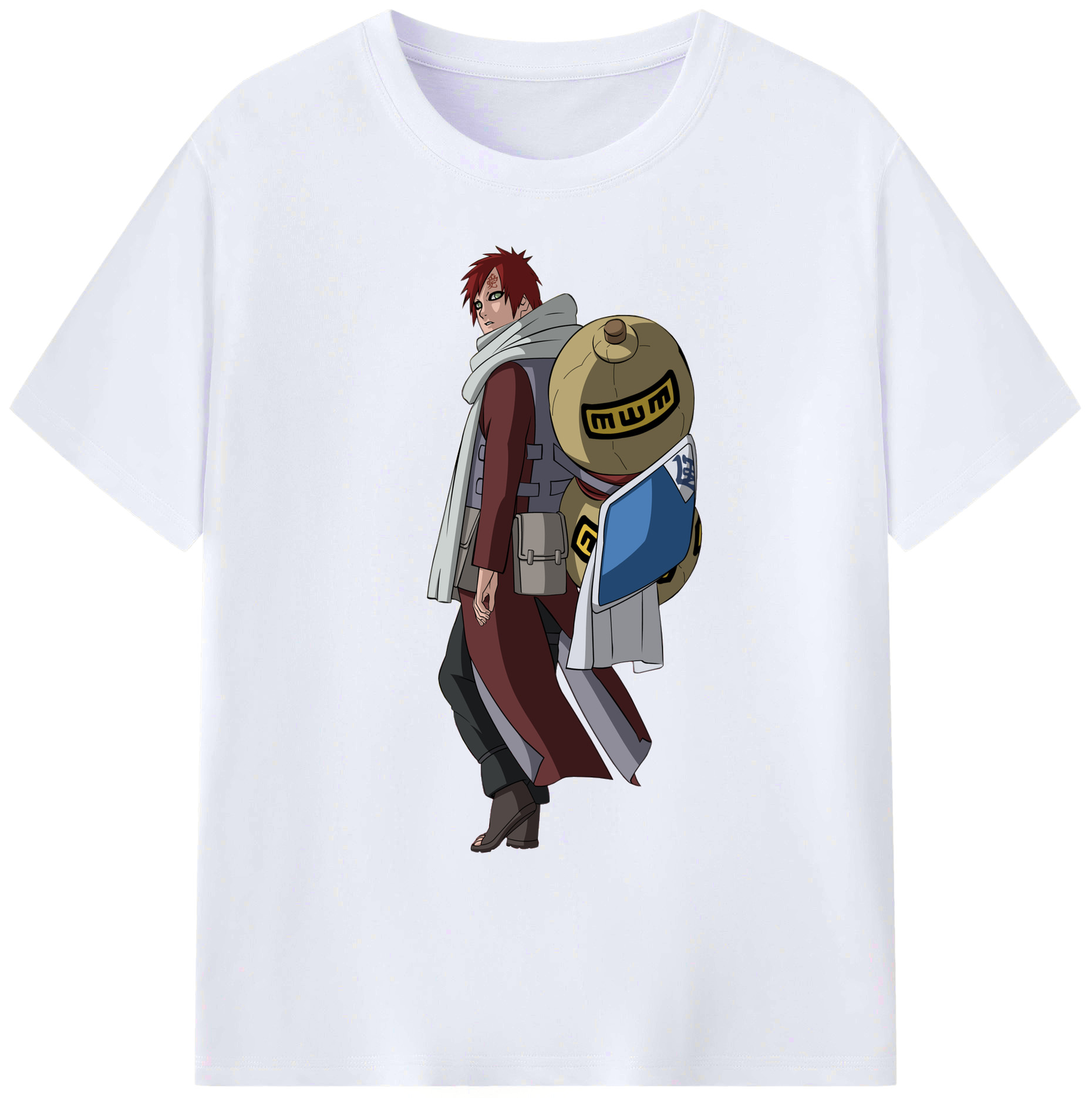 （画像用） NARUTO -ナルト- ガアラ Gaara 綿100％ メンズ半袖Tシャツ｜肌触りやわらか＆通気性