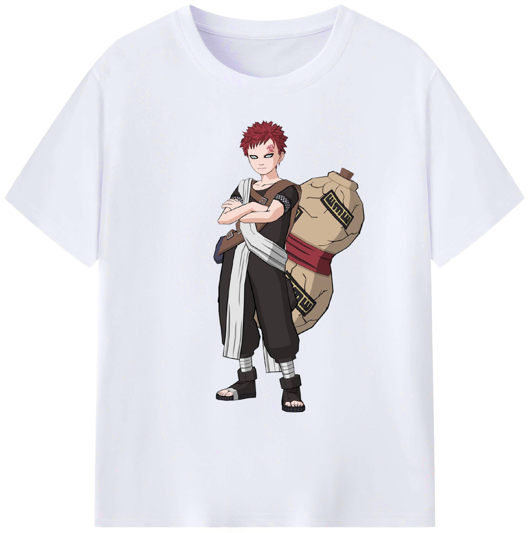 （画像用） NARUTO -ナルト- ガアラ Gaara 綿100％ メンズ半袖Tシャツ｜肌触りやわらか＆通気性