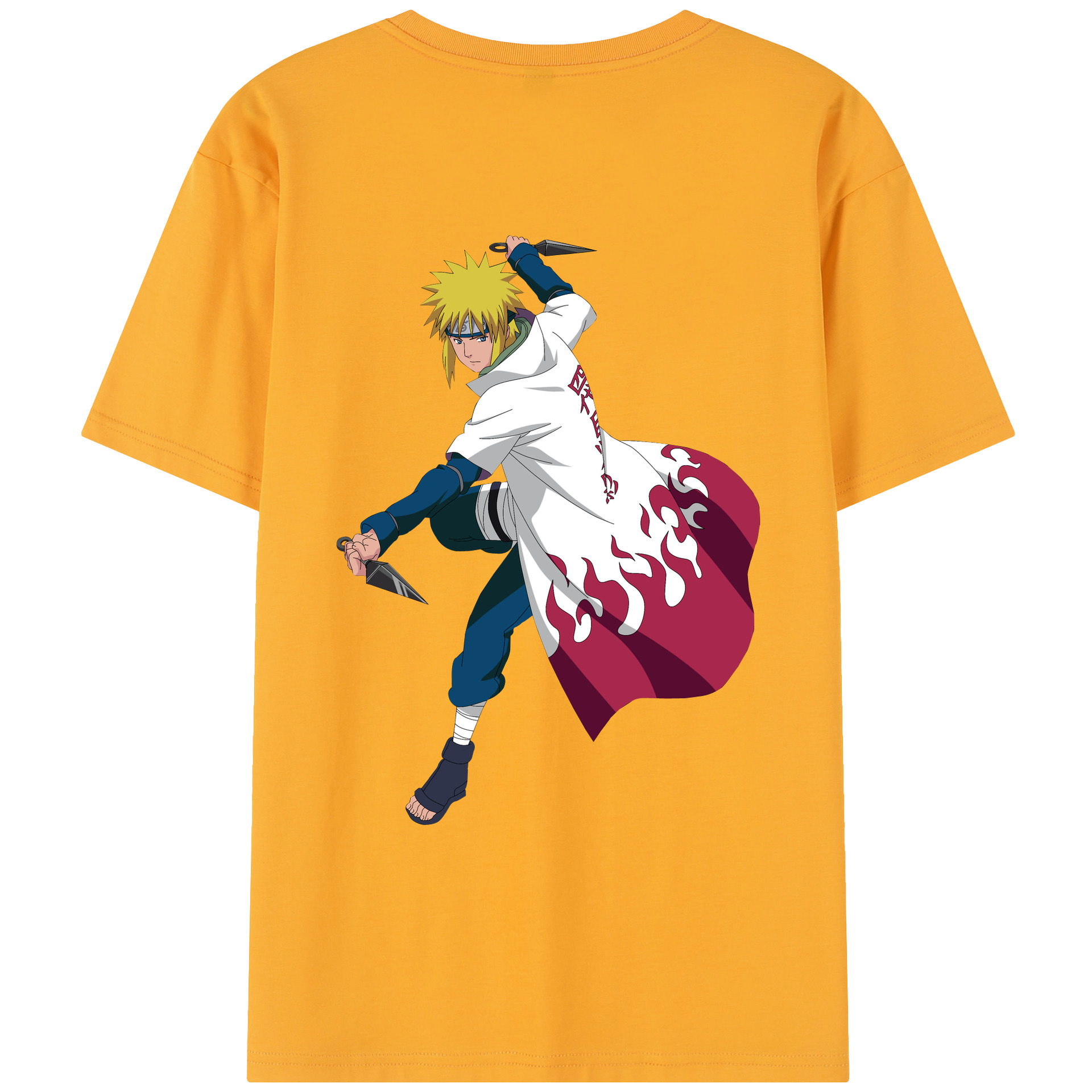 （画像用） NARUTO -ナルト- 波風 ミナト Namikaze Minato レディース半袖Tシャツ(バックプリント)