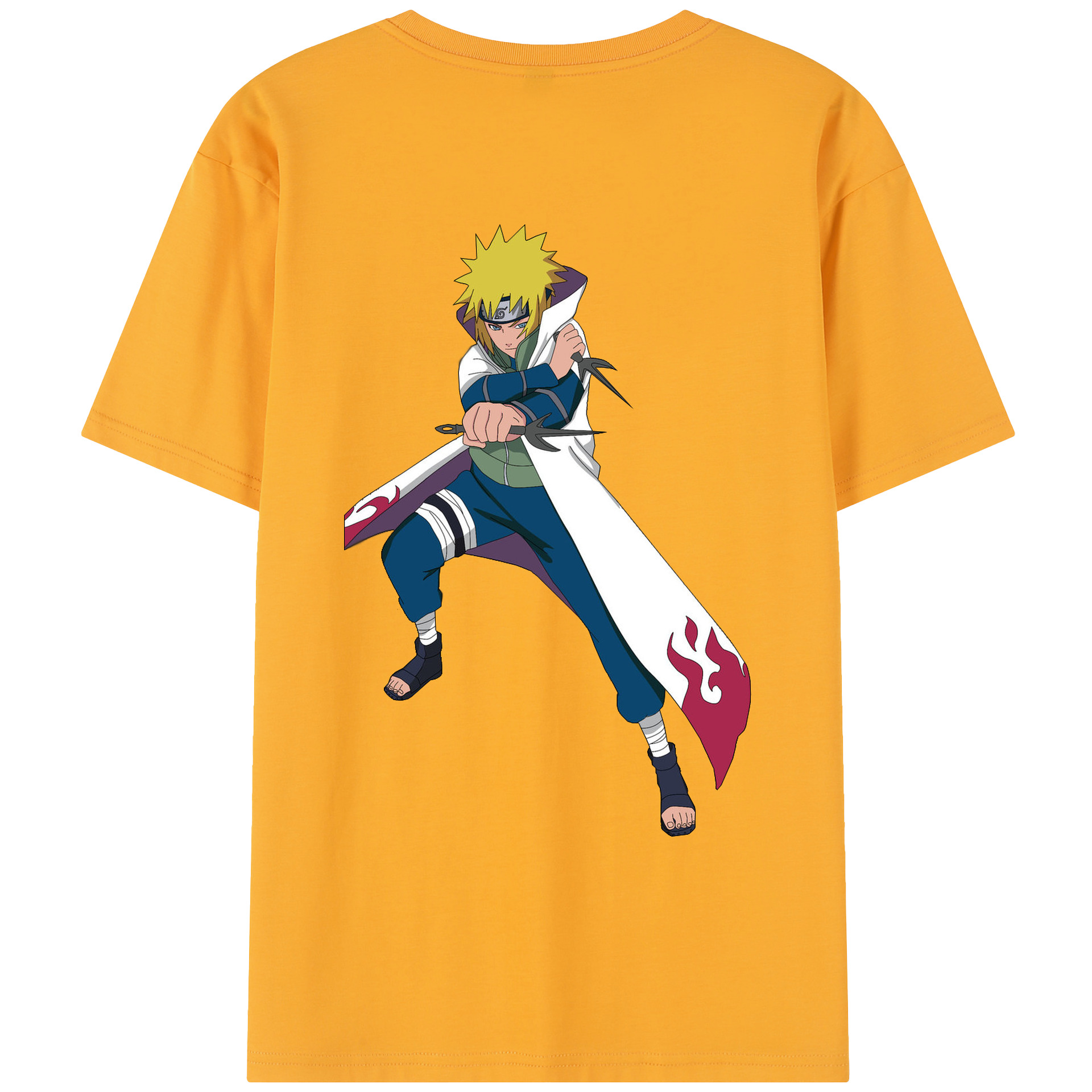 （画像用） NARUTO -ナルト- 波風 ミナト Namikaze Minato レディース半袖Tシャツ(バックプリント)