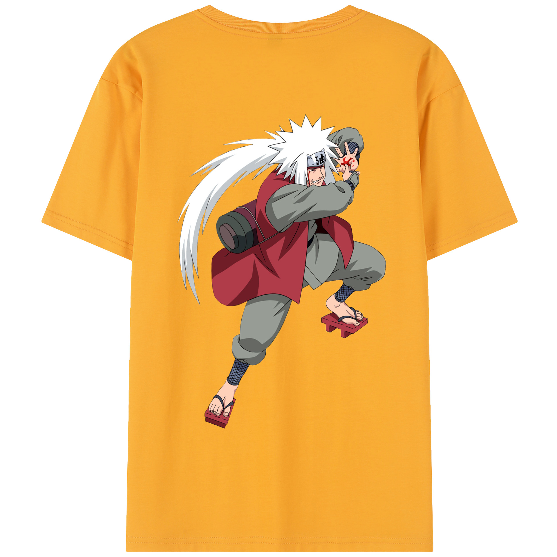 （画像用） NARUTO -ナルト- 自来也（じらいや） Jiraiya レディース半袖Tシャツ(バックプリント)