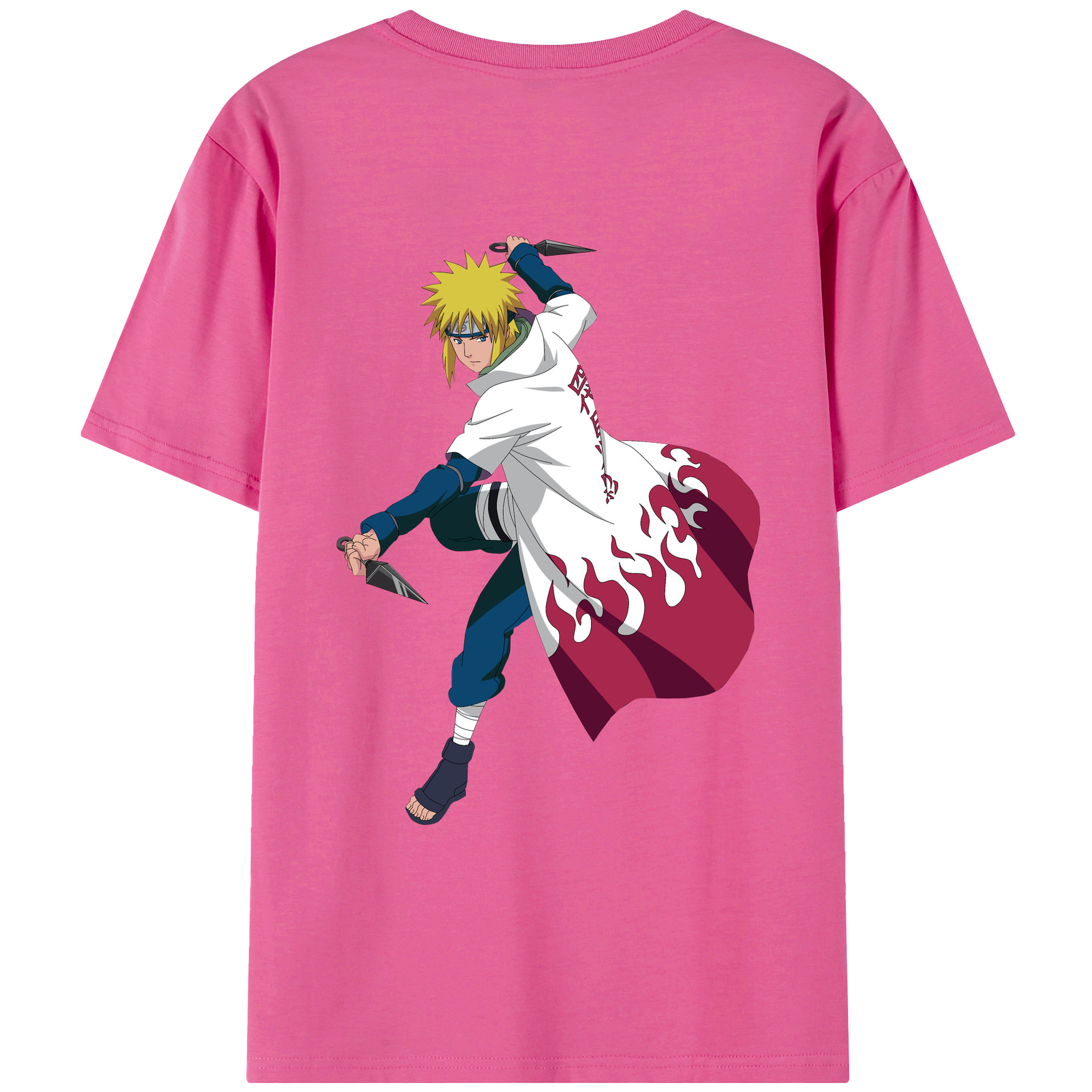 （画像用） NARUTO -ナルト- 波風 ミナト Namikaze Minato レディース半袖Tシャツ(バックプリント)