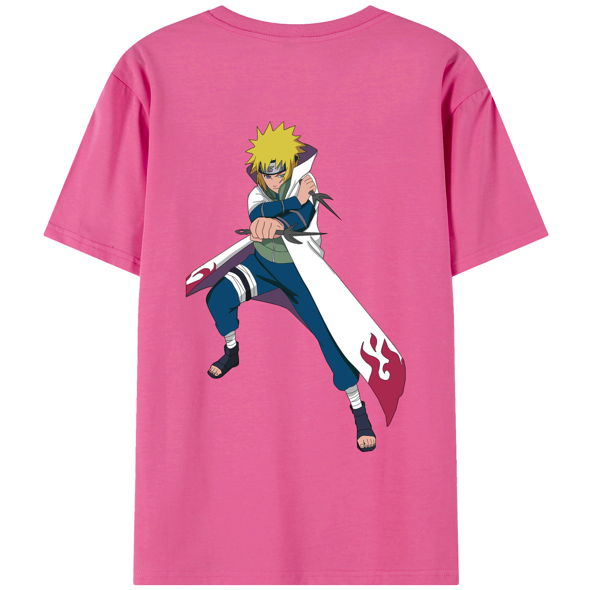 （画像用） NARUTO -ナルト- 波風 ミナト Namikaze Minato レディース半袖Tシャツ(バックプリント)